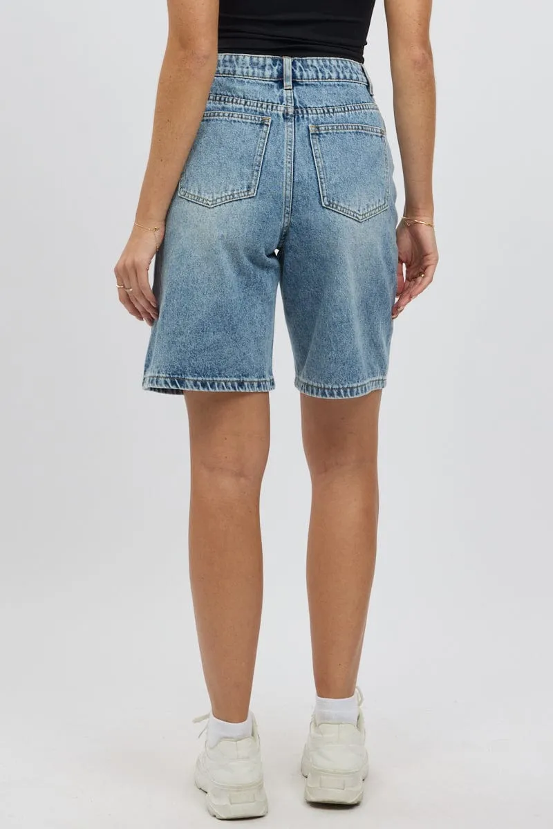 Denim Jorts Mid Rise