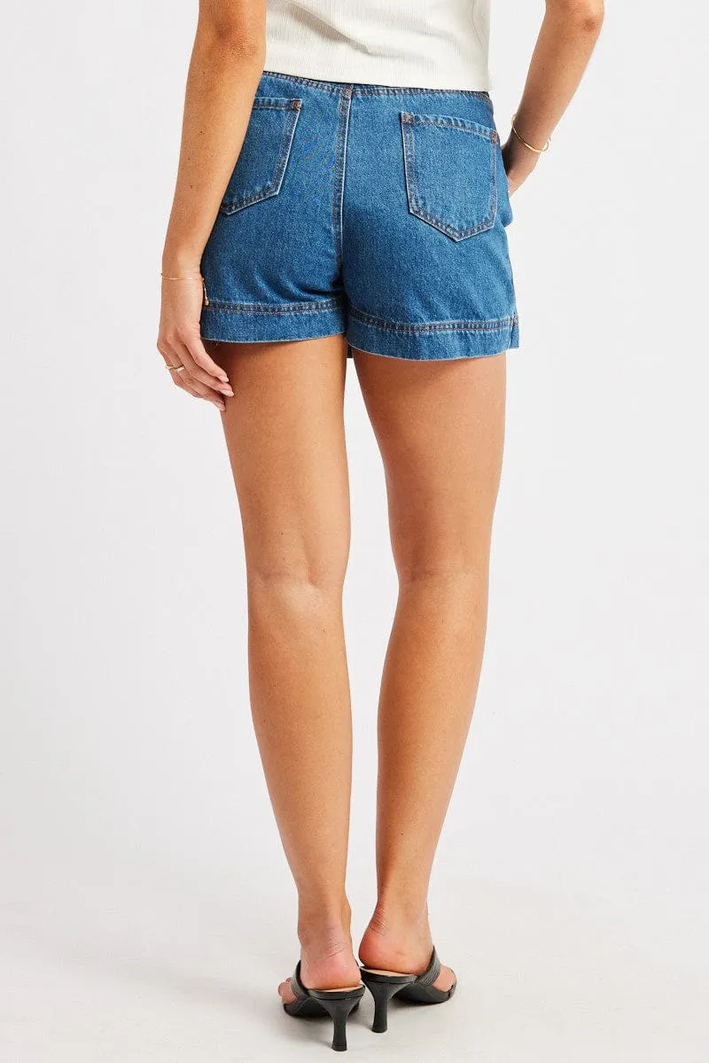 Denim Skort Skirt High Rise