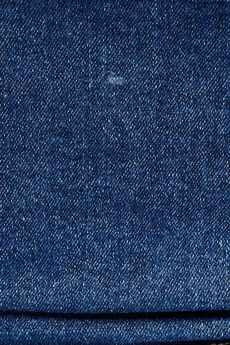 Denim Top Long Sleeve Sweetheart Hook & Eye Stretch