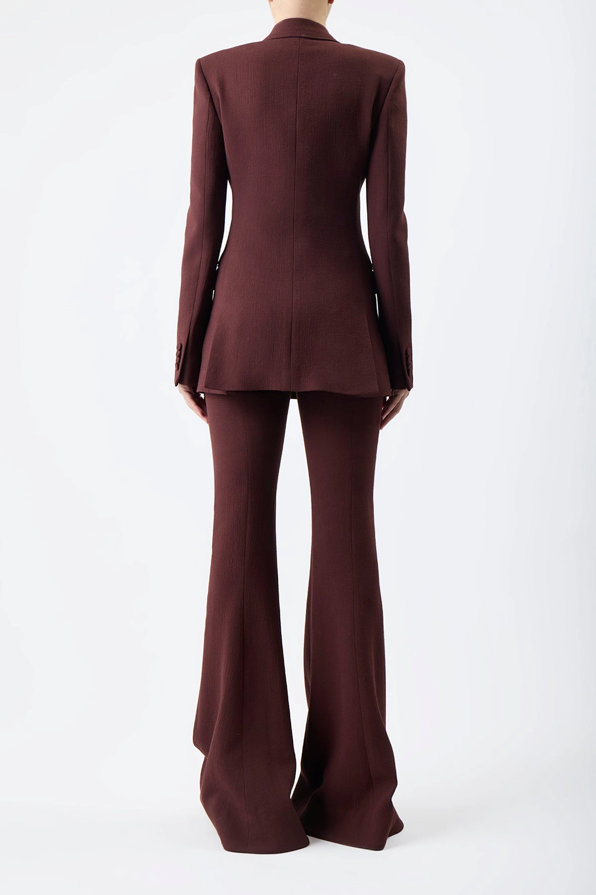 Desmond Pant in Deep Bordeaux Virgin Wool Crepe