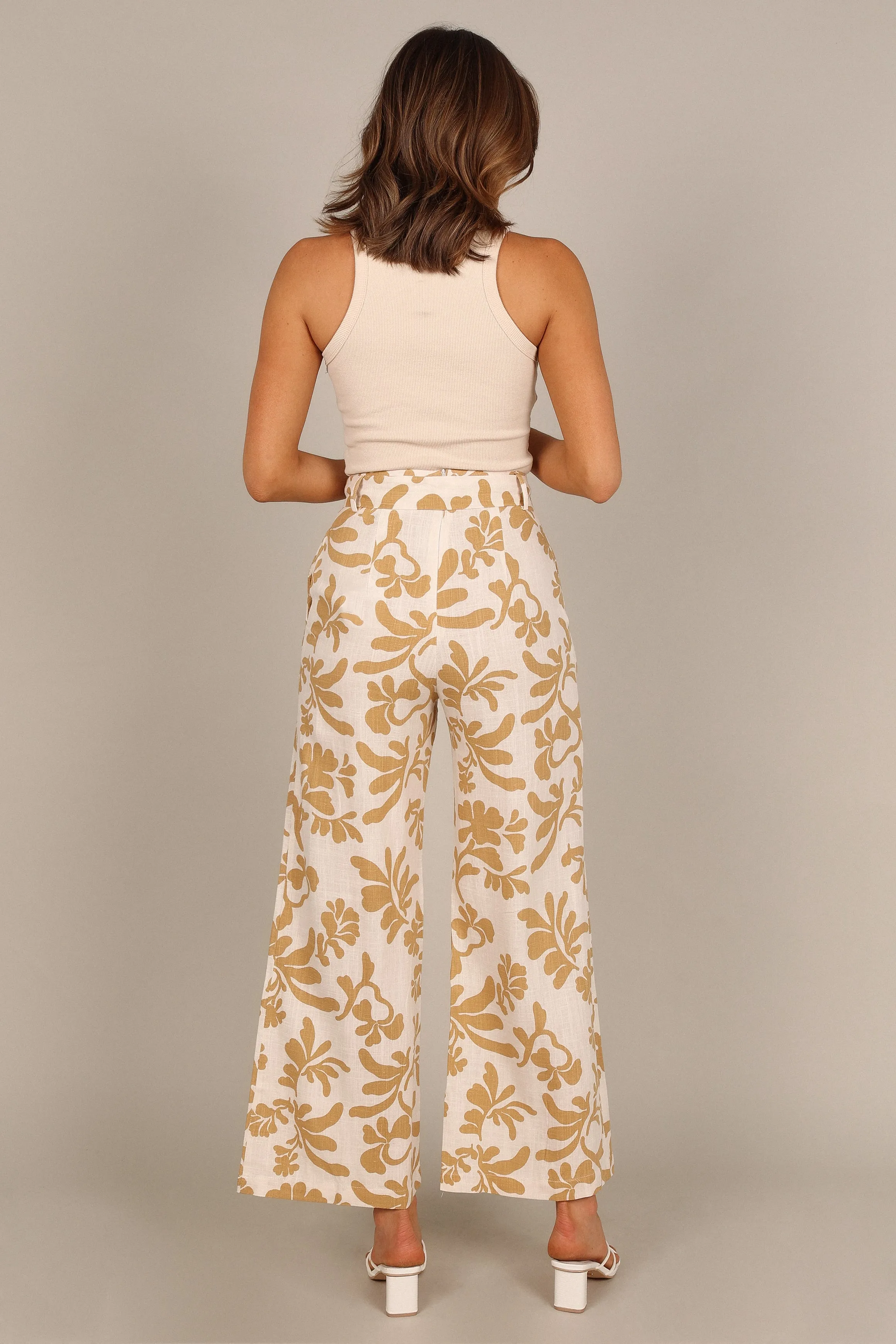 Digby High Waisted Pants - Tan Print