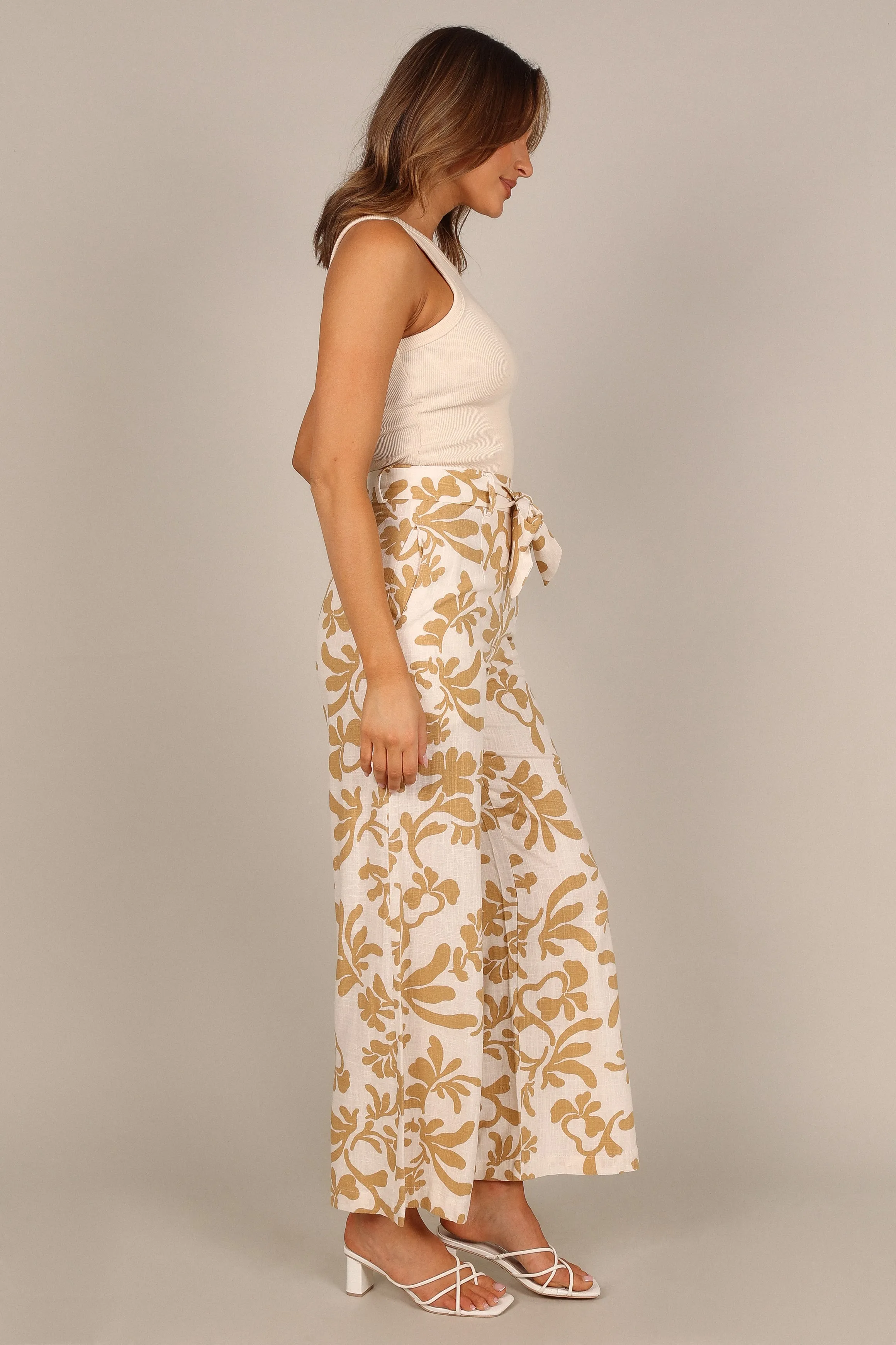 Digby High Waisted Pants - Tan Print
