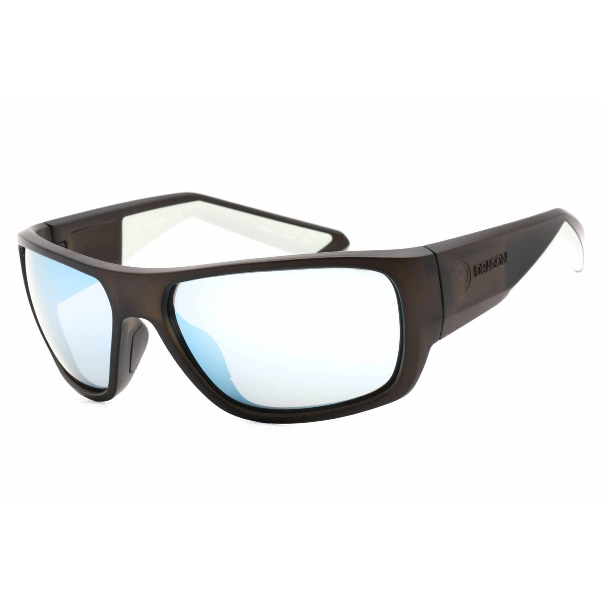Dragon Men's Sunglasses - Matte Grey Plastic Rectangular Frame | DR FLARE LL ION 026