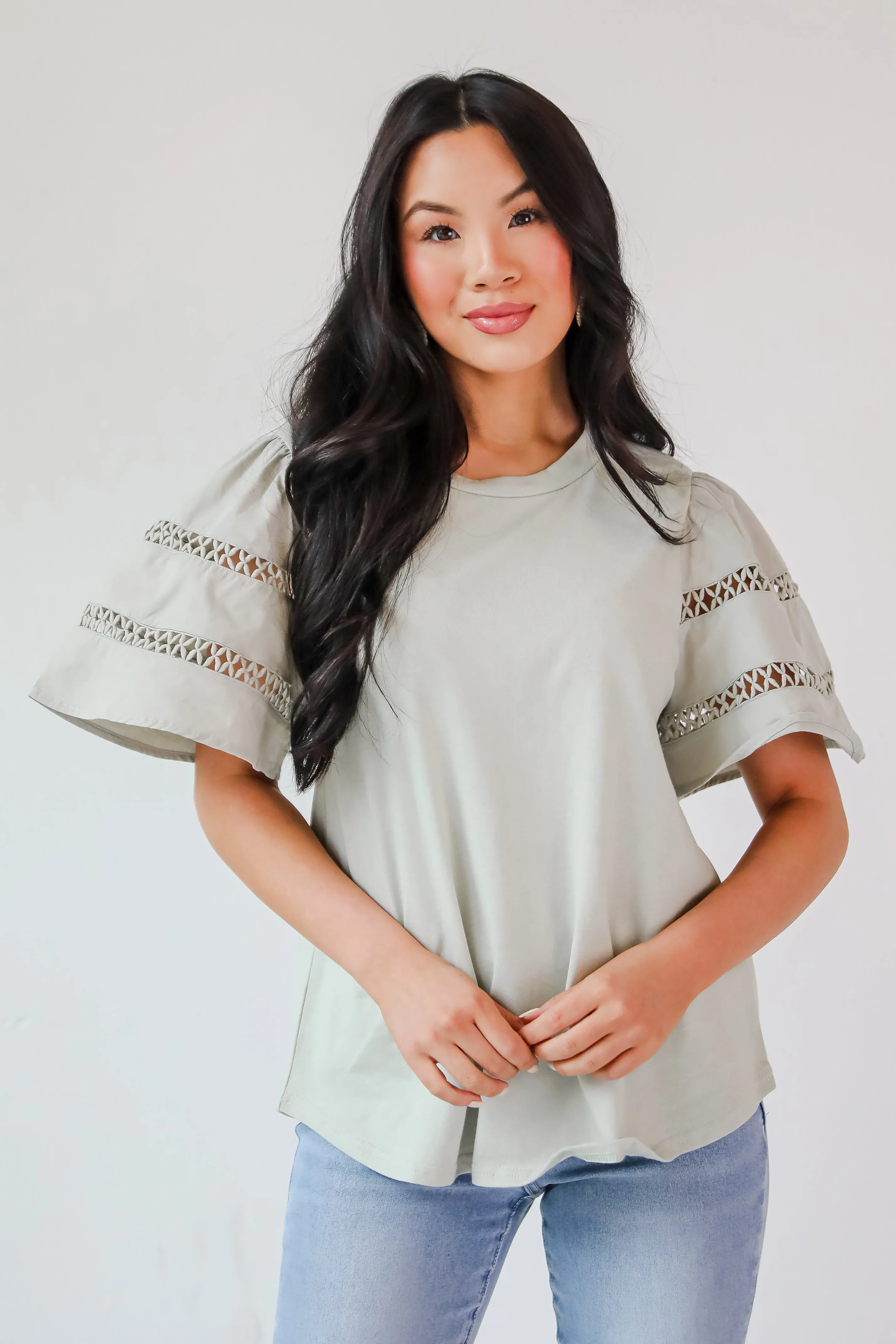 Effective Charm Flutter Sleeve Blouse