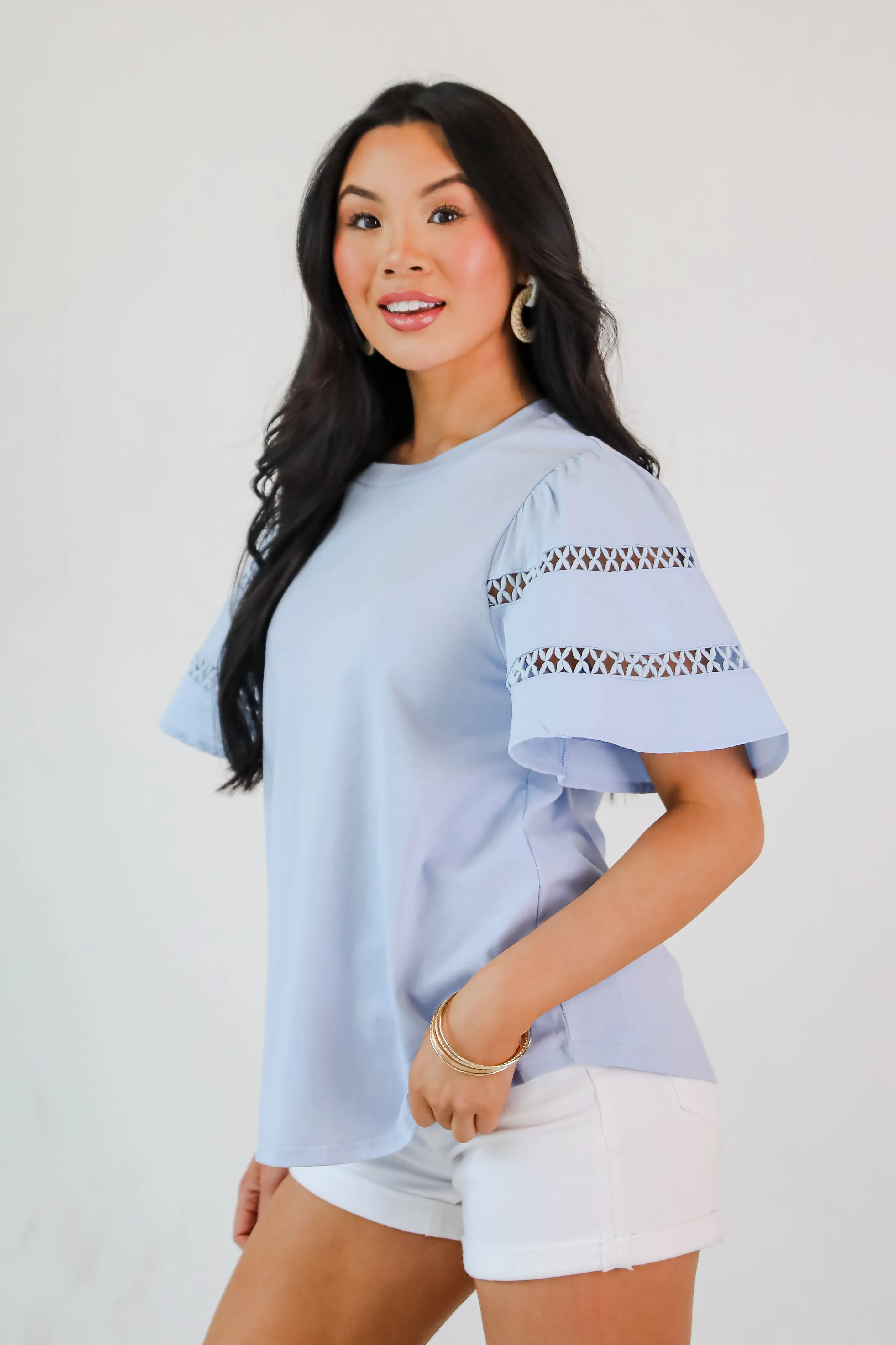 Effective Charm Flutter Sleeve Blouse