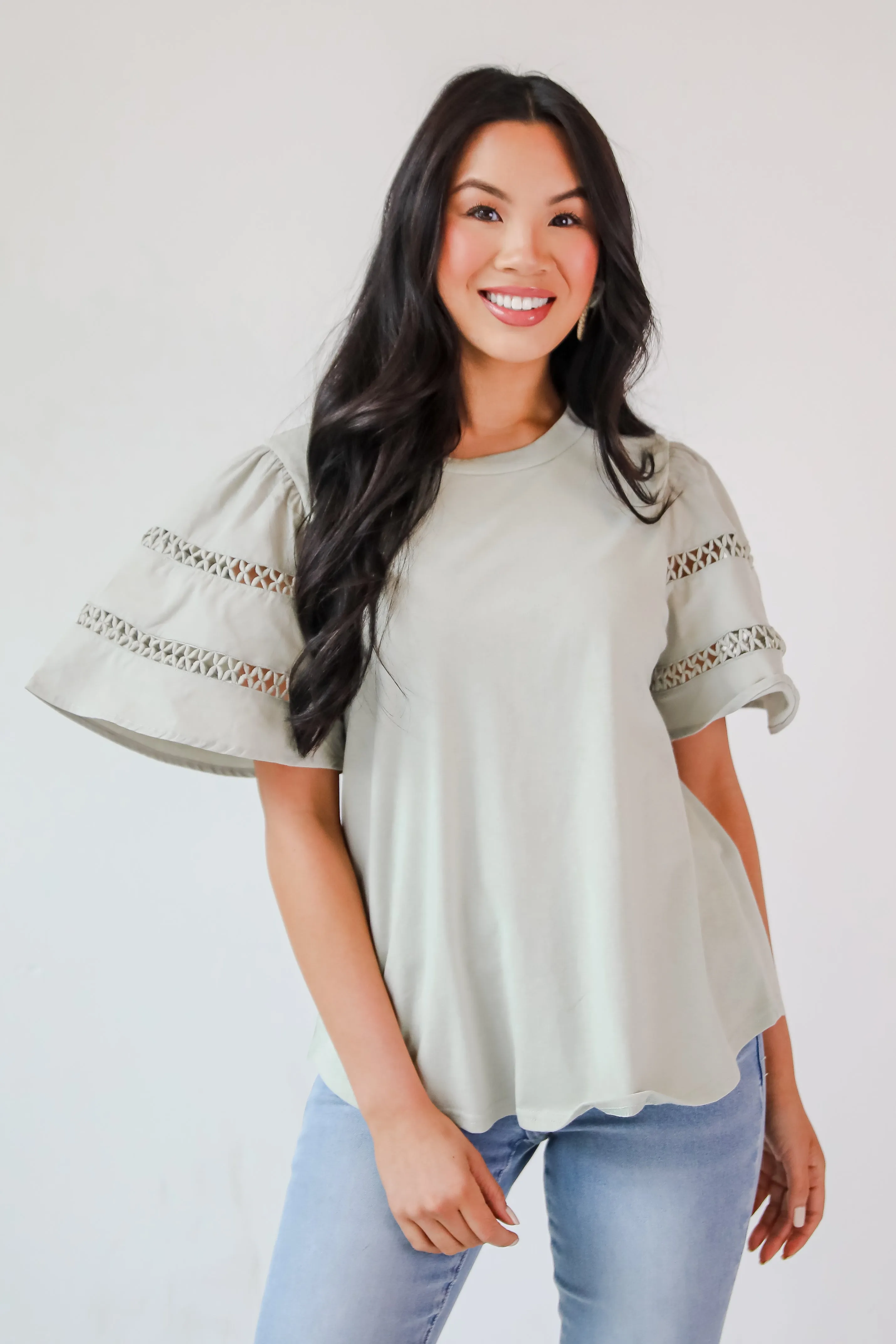 Effective Charm Flutter Sleeve Blouse