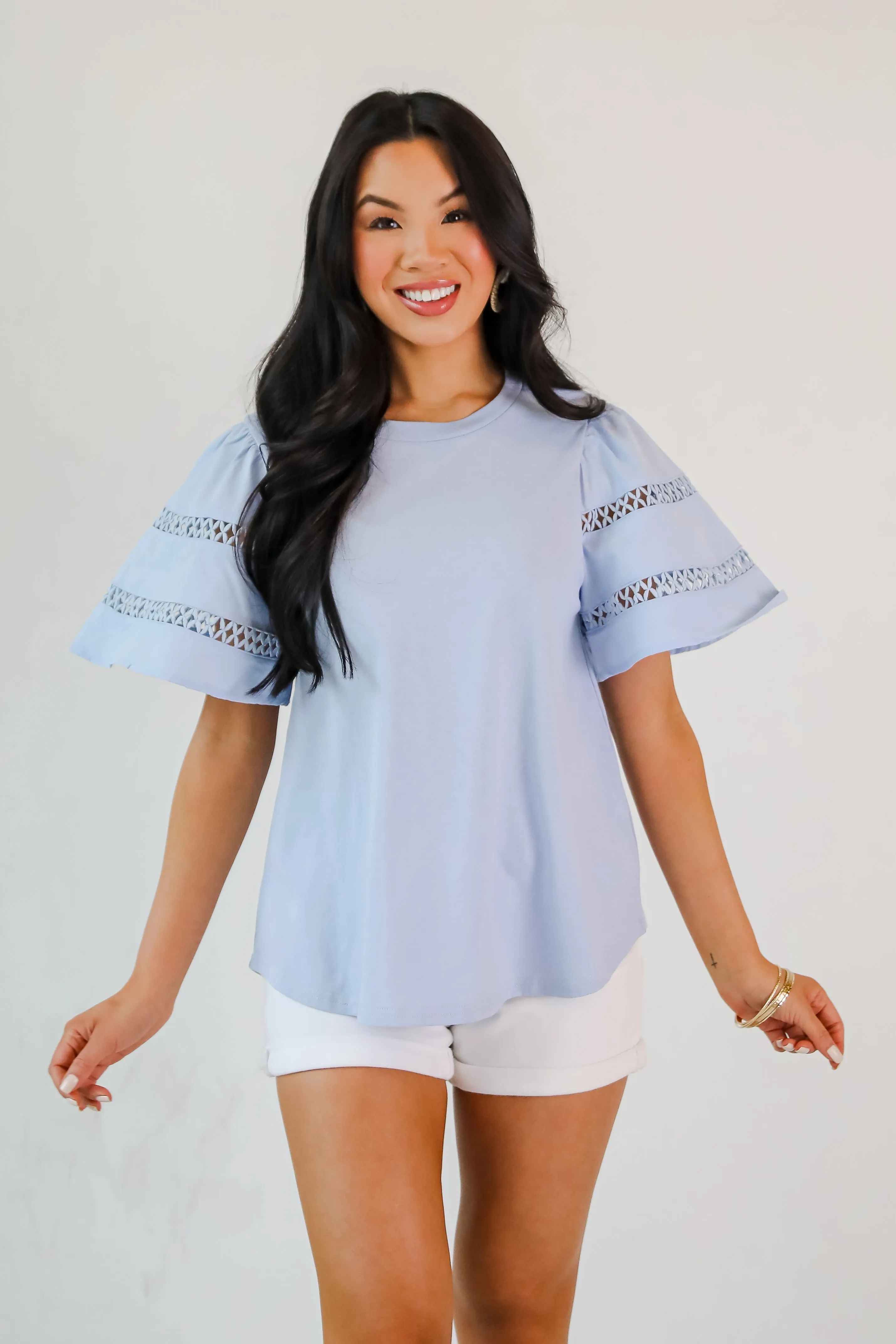 Effective Charm Flutter Sleeve Blouse