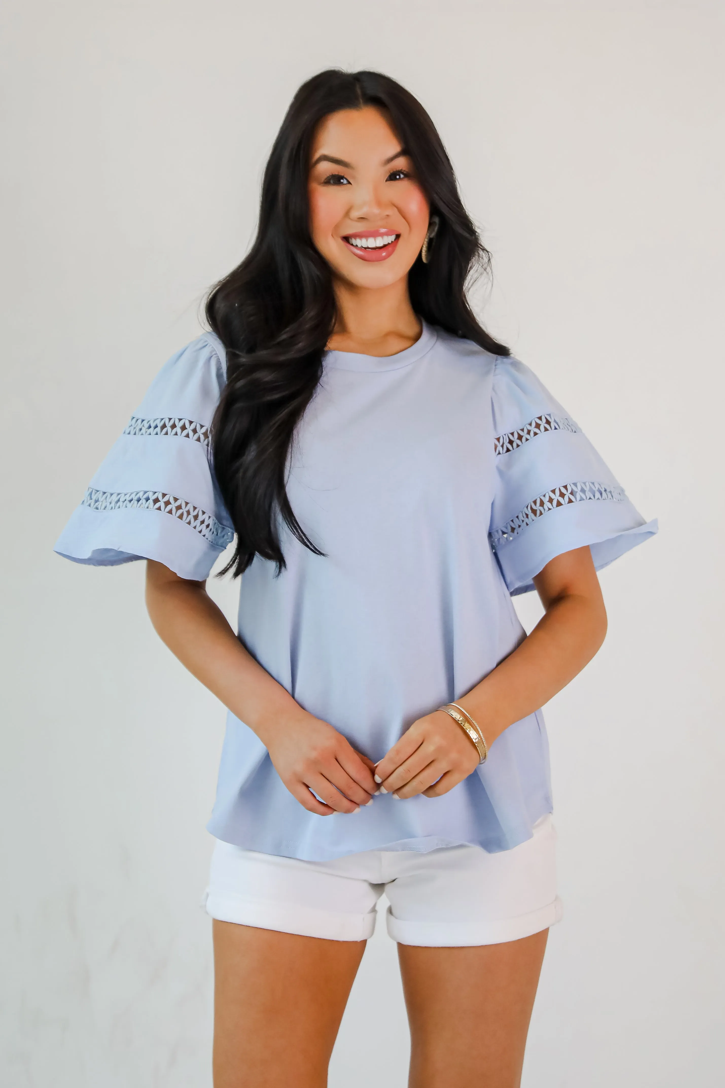 Effective Charm Flutter Sleeve Blouse
