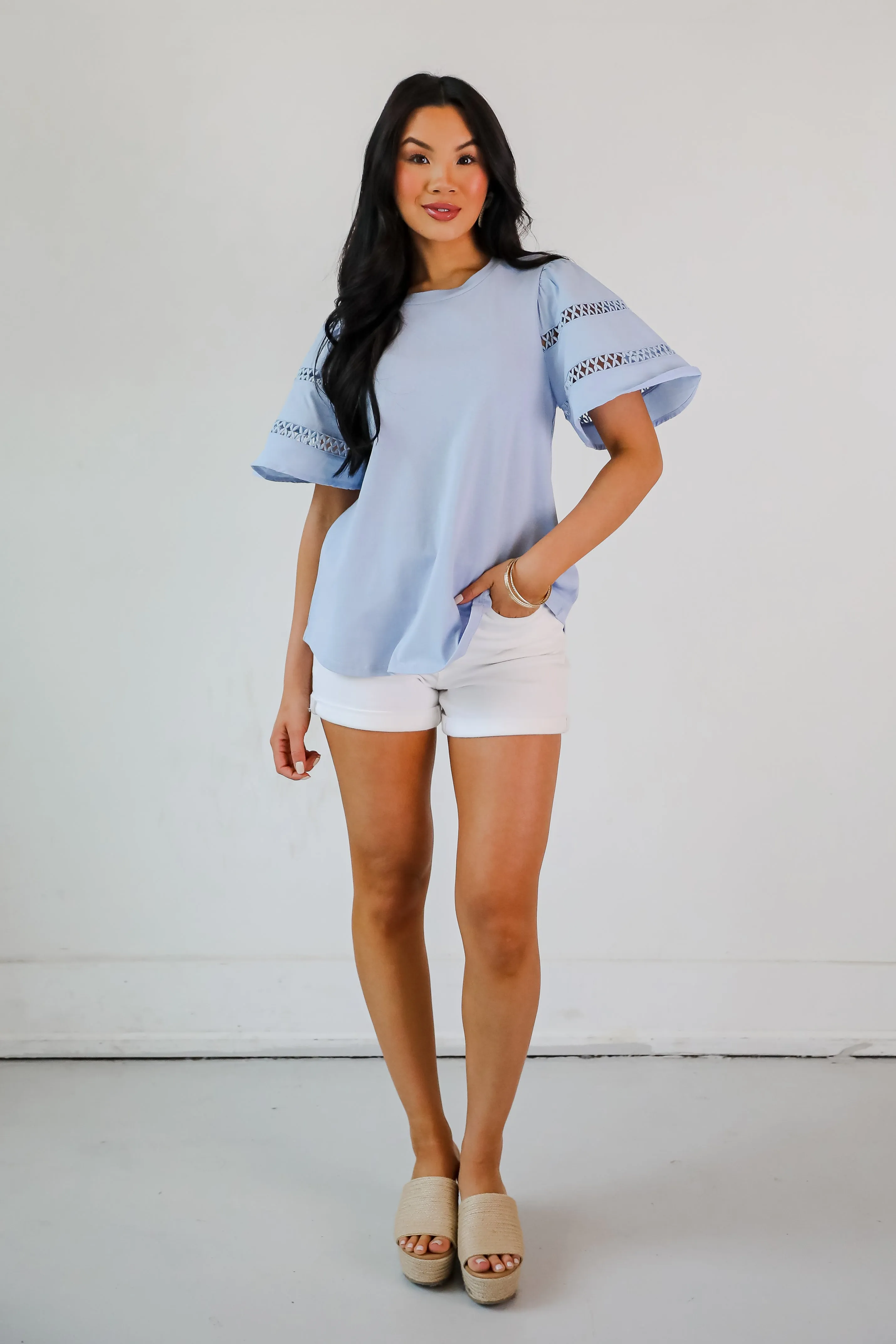 Effective Charm Flutter Sleeve Blouse
