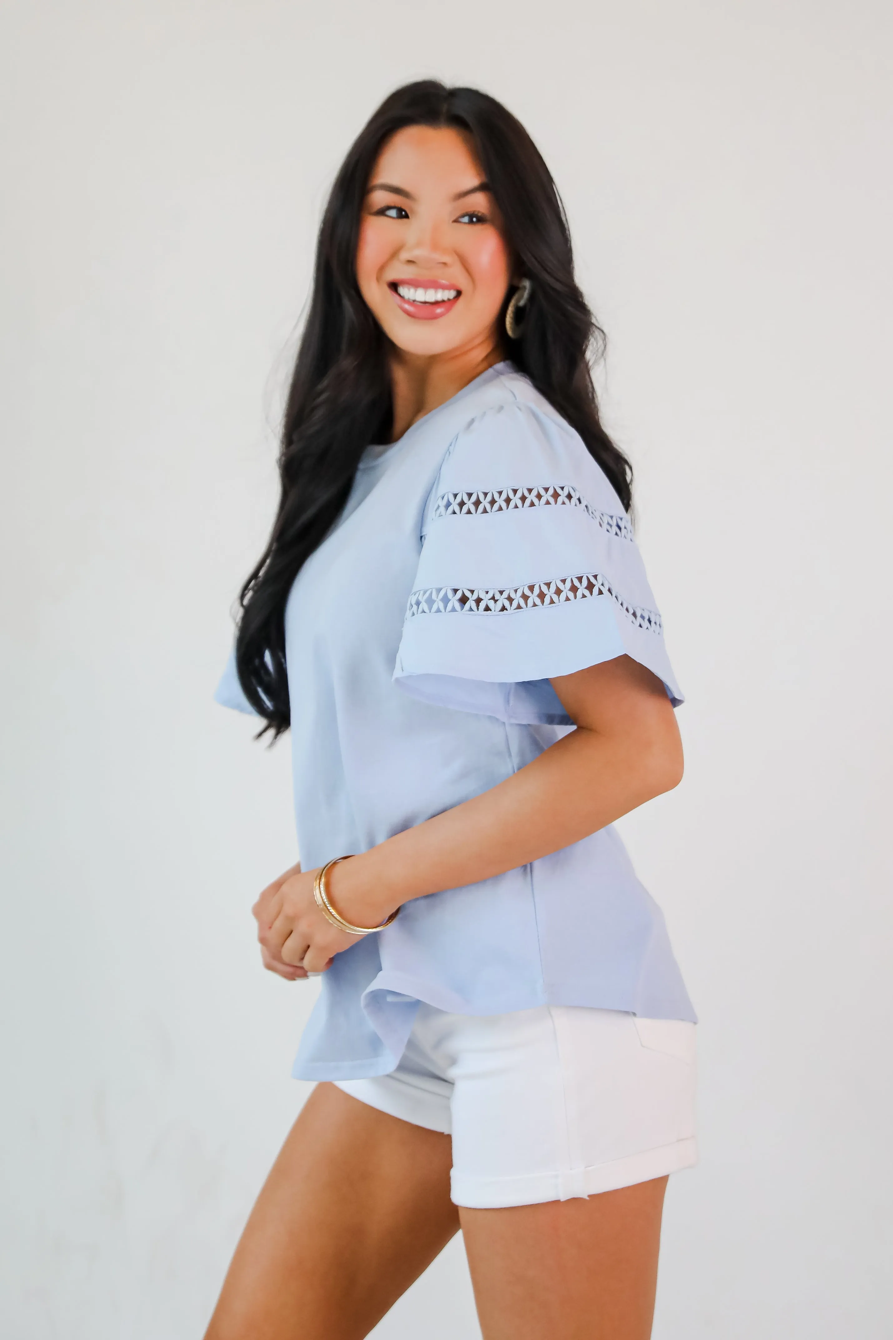 Effective Charm Flutter Sleeve Blouse