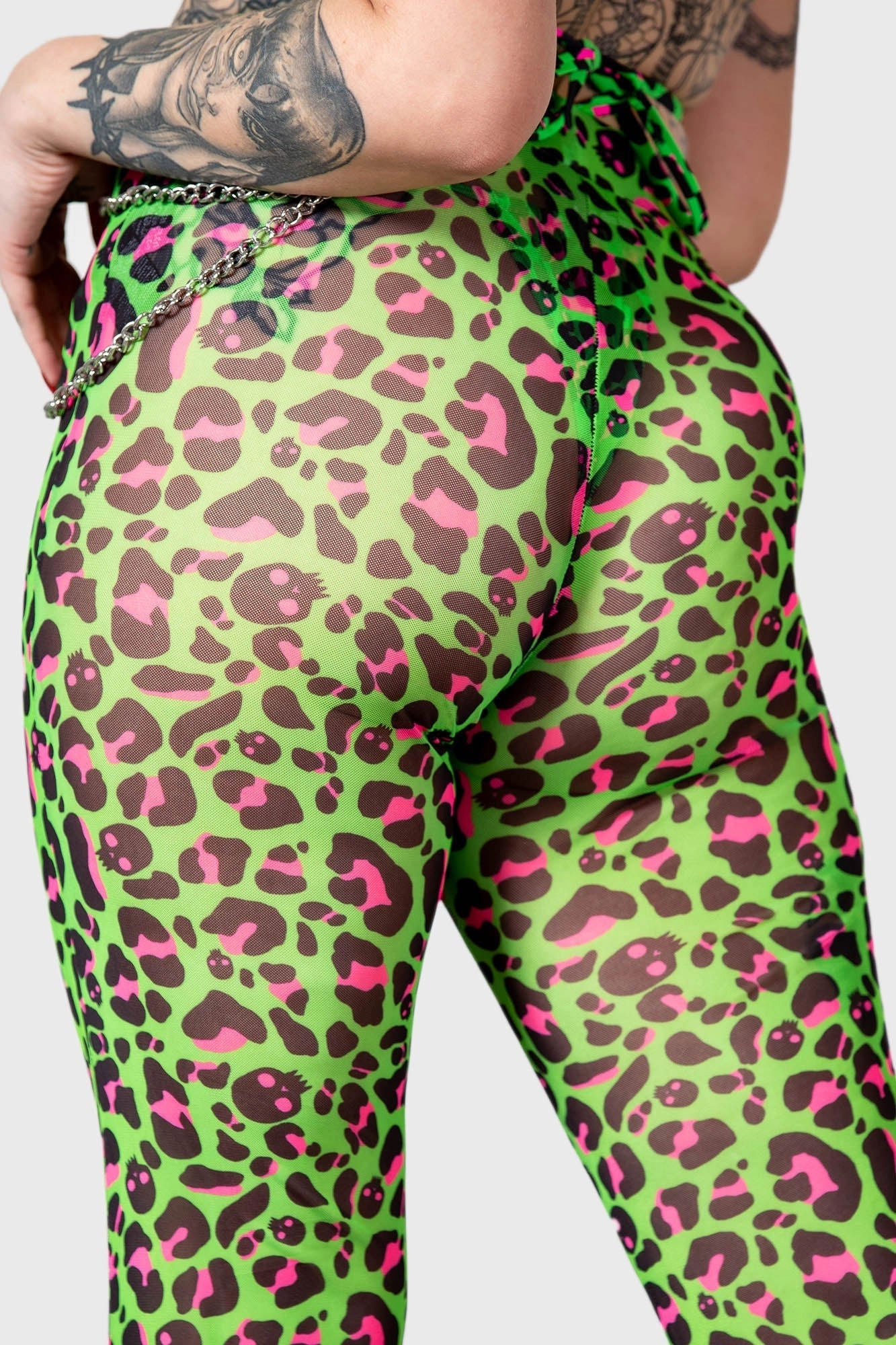 Emerald Sugar Mesh Flare Trousers - Resurrect