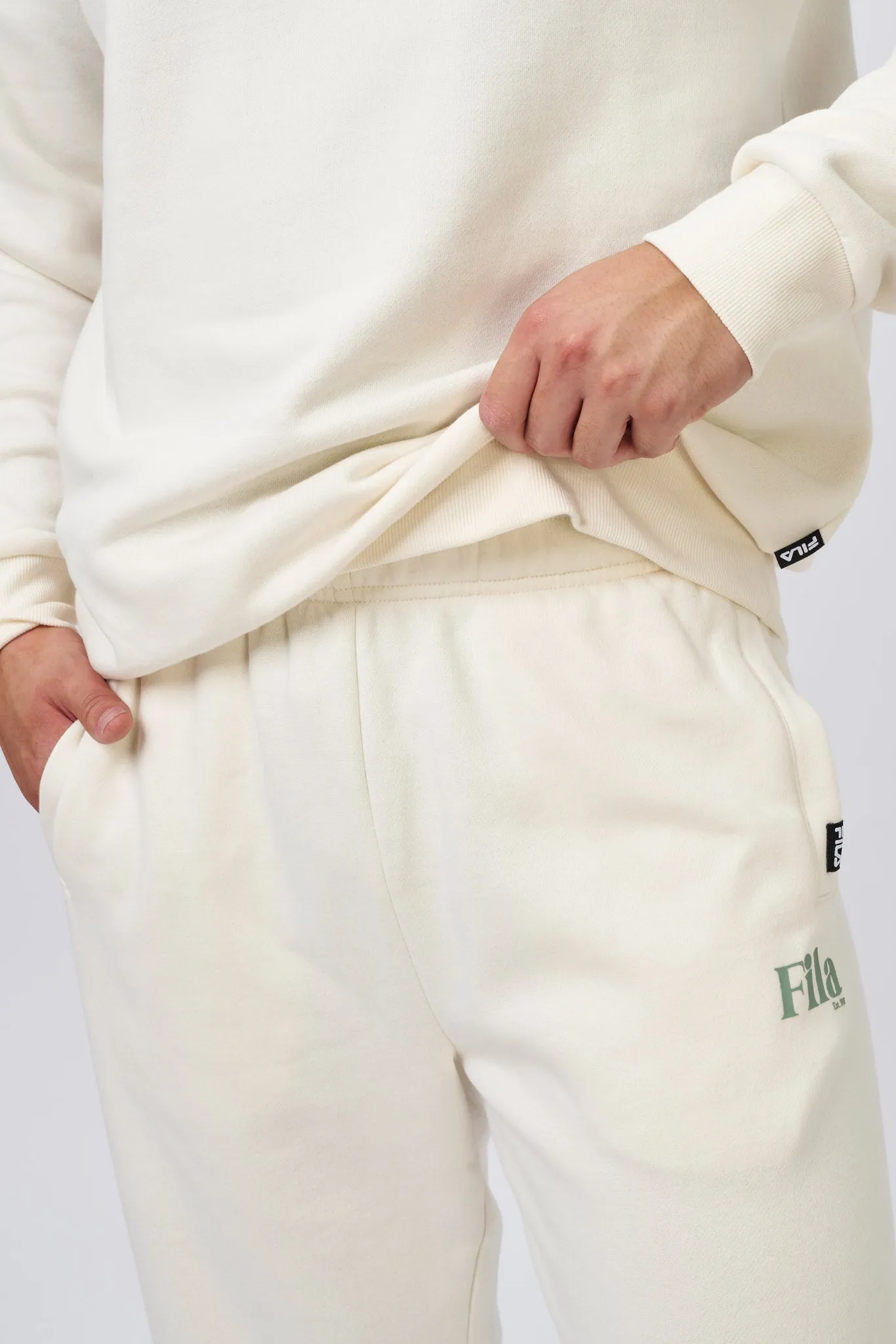 FILA MENS JAMIE OFF WHITE TRACKPANTS