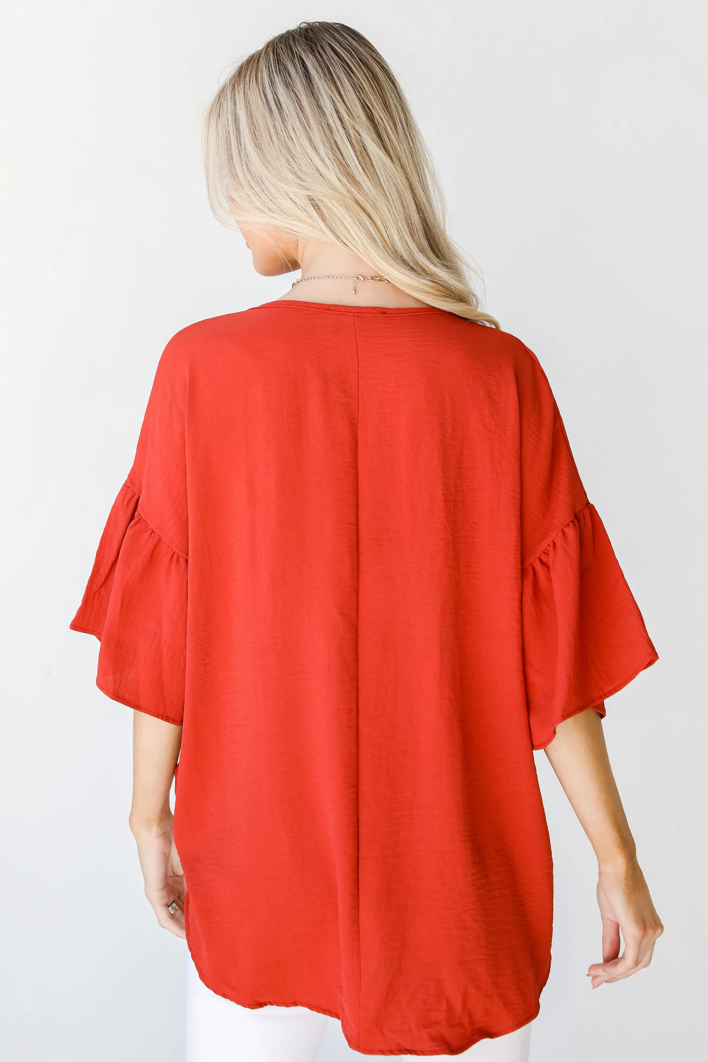 FINAL SALE - Frilled To Be Here Ruffle Sleeve Blouse