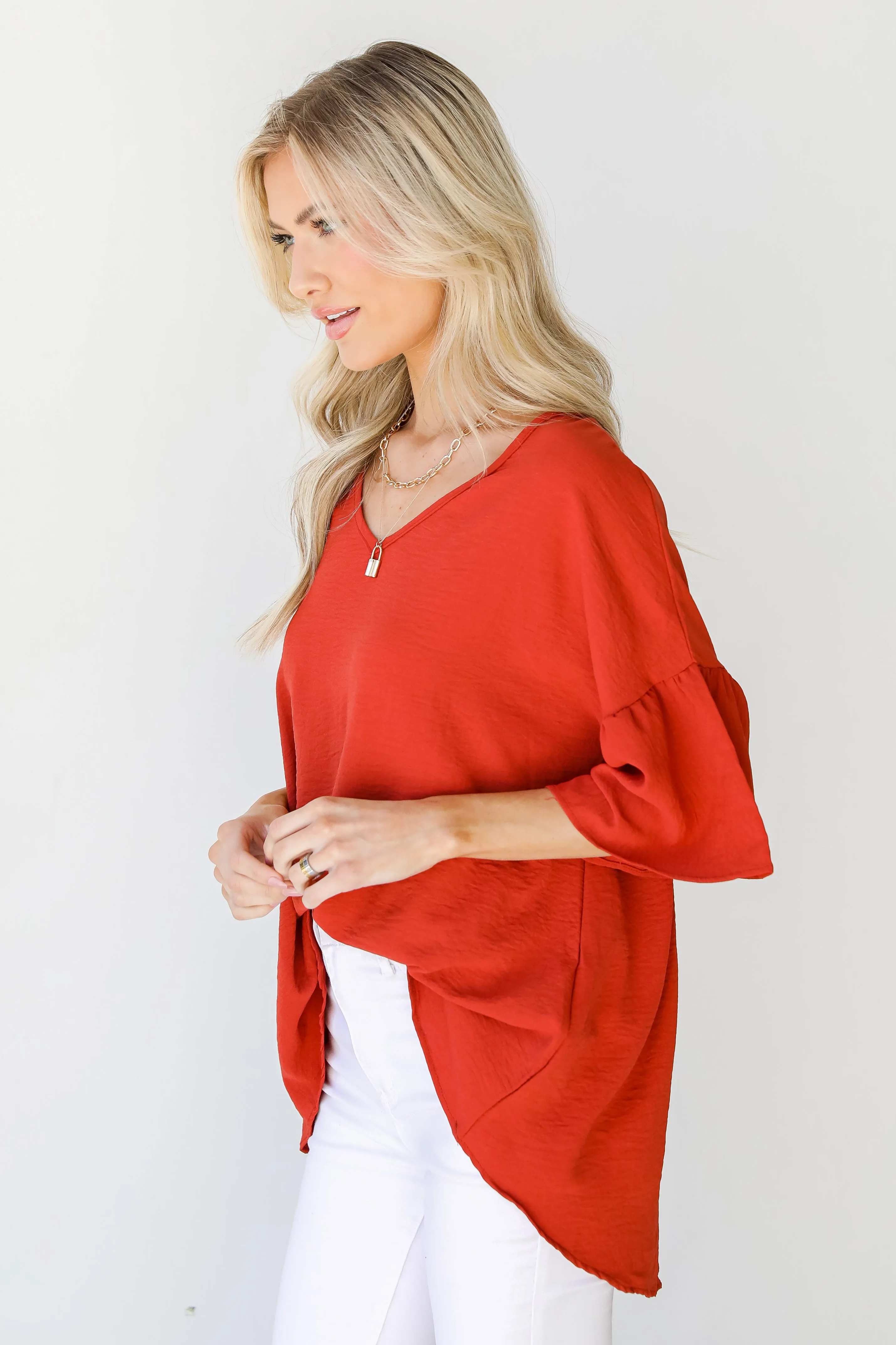 FINAL SALE - Frilled To Be Here Ruffle Sleeve Blouse