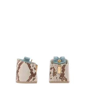 Flare Block Heel Kit 3 Ivory Snakeskin