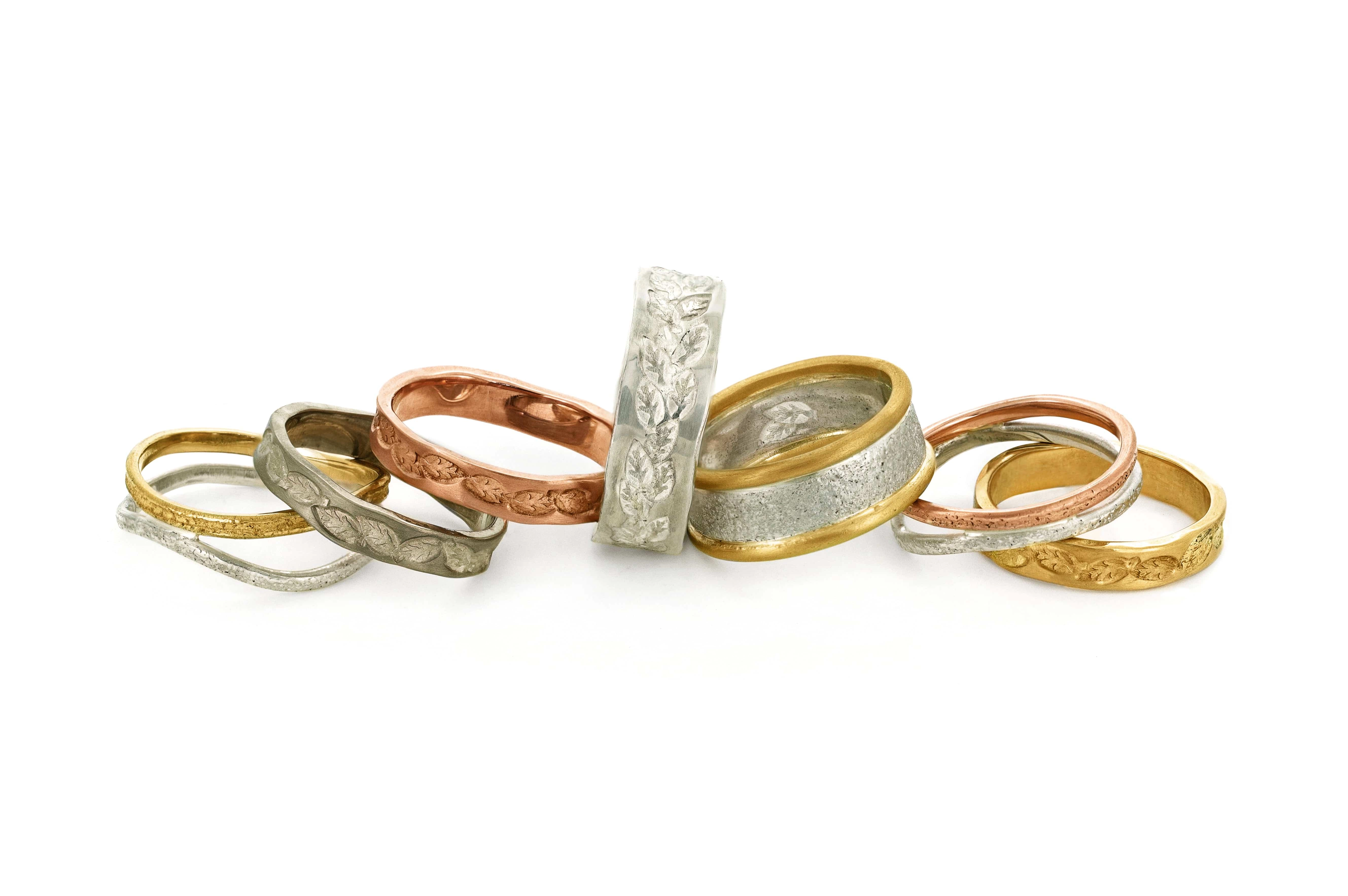 Gold & Silver Two Tone Nest Wedding Ring | 18ct or 9ct & Silver