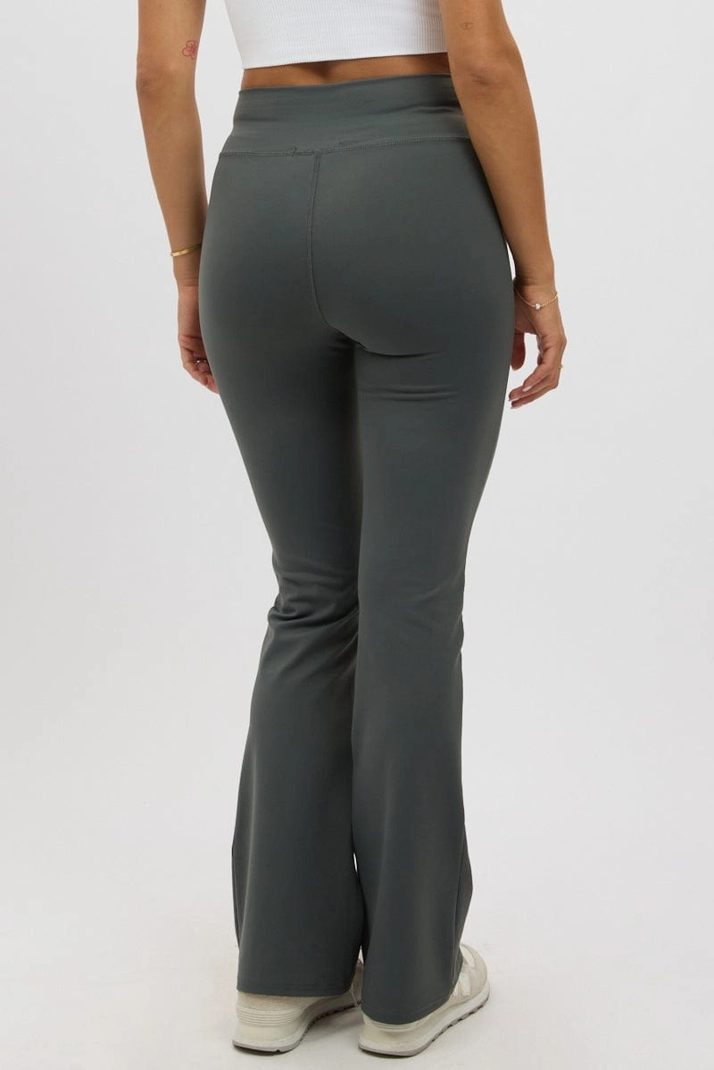 Grey Flare Leg Pants