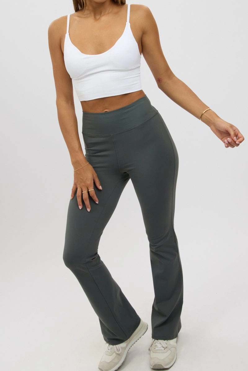 Grey Flare Leg Pants