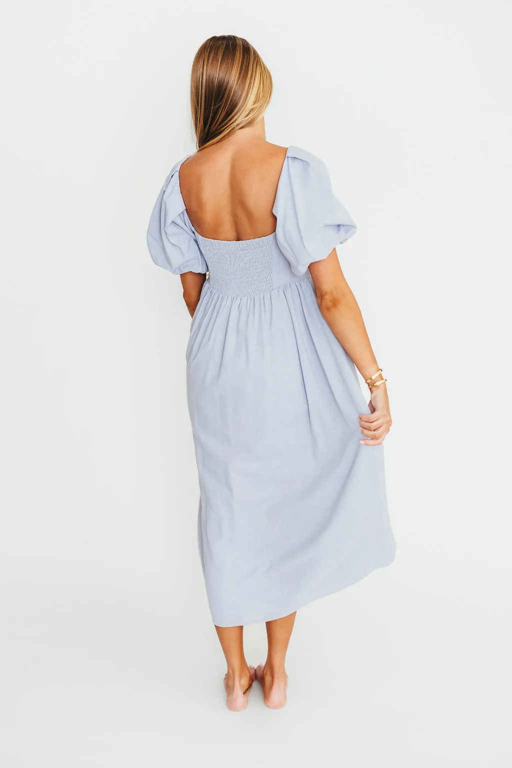 Hamilton Midi Dress in Light Blue - Bump Friendly & Inclusive Sizing (S-2XL)