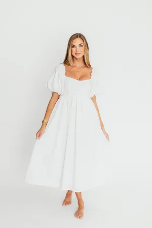 Hamilton Midi Dress in Off-White - Bump Friendly (S-2XL)