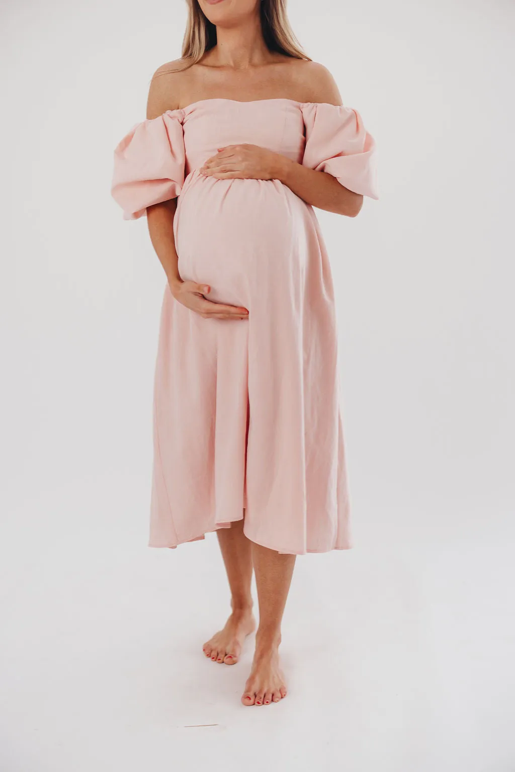 Hamilton Midi Dress in Pink - Bump Friendly (S-2XL)