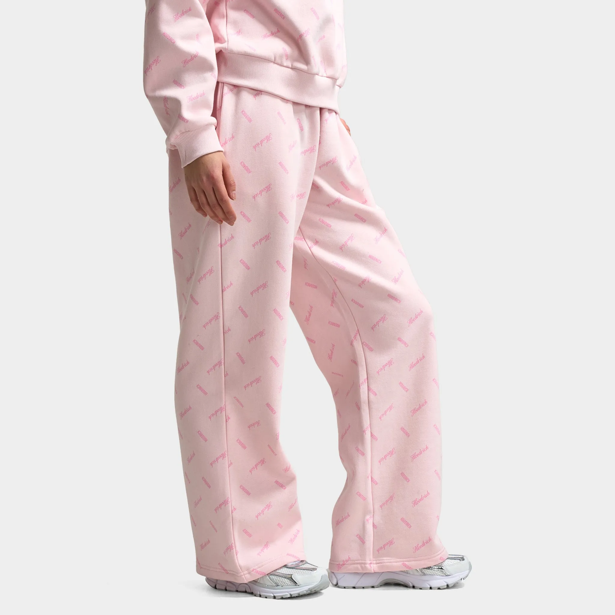 Hoodrich Women's Flock Oversized Wide Leg Joggers Pink A Boo / Silver