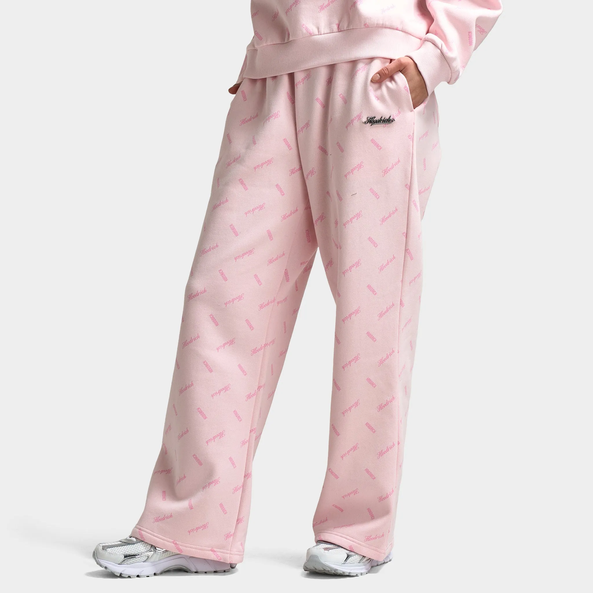 Hoodrich Women's Flock Oversized Wide Leg Joggers Pink A Boo / Silver