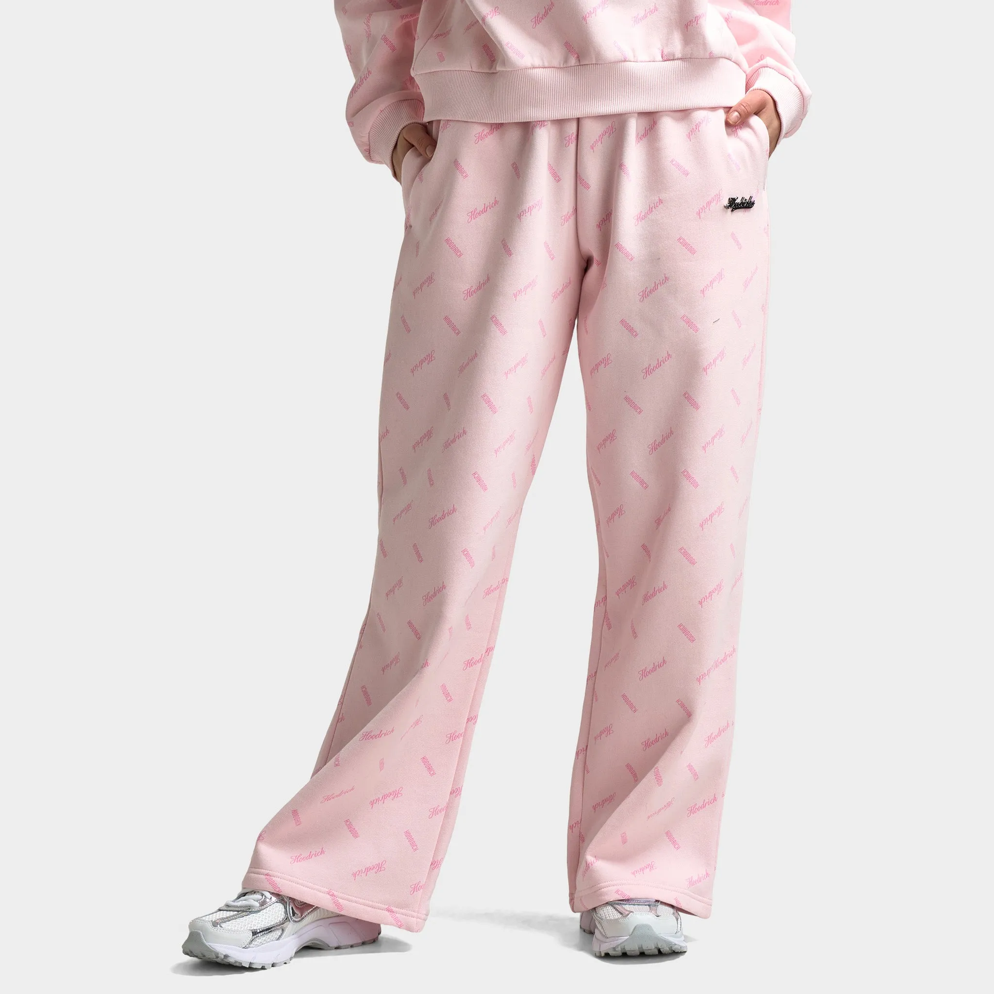 Hoodrich Women's Flock Oversized Wide Leg Joggers Pink A Boo / Silver