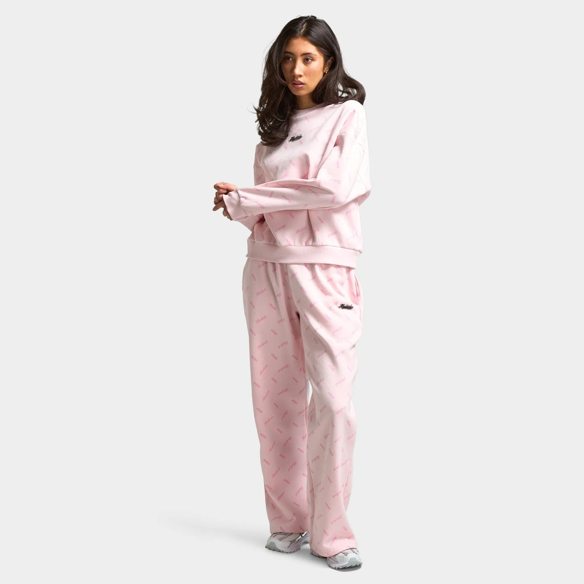 Hoodrich Women's Flock Oversized Wide Leg Joggers Pink A Boo / Silver