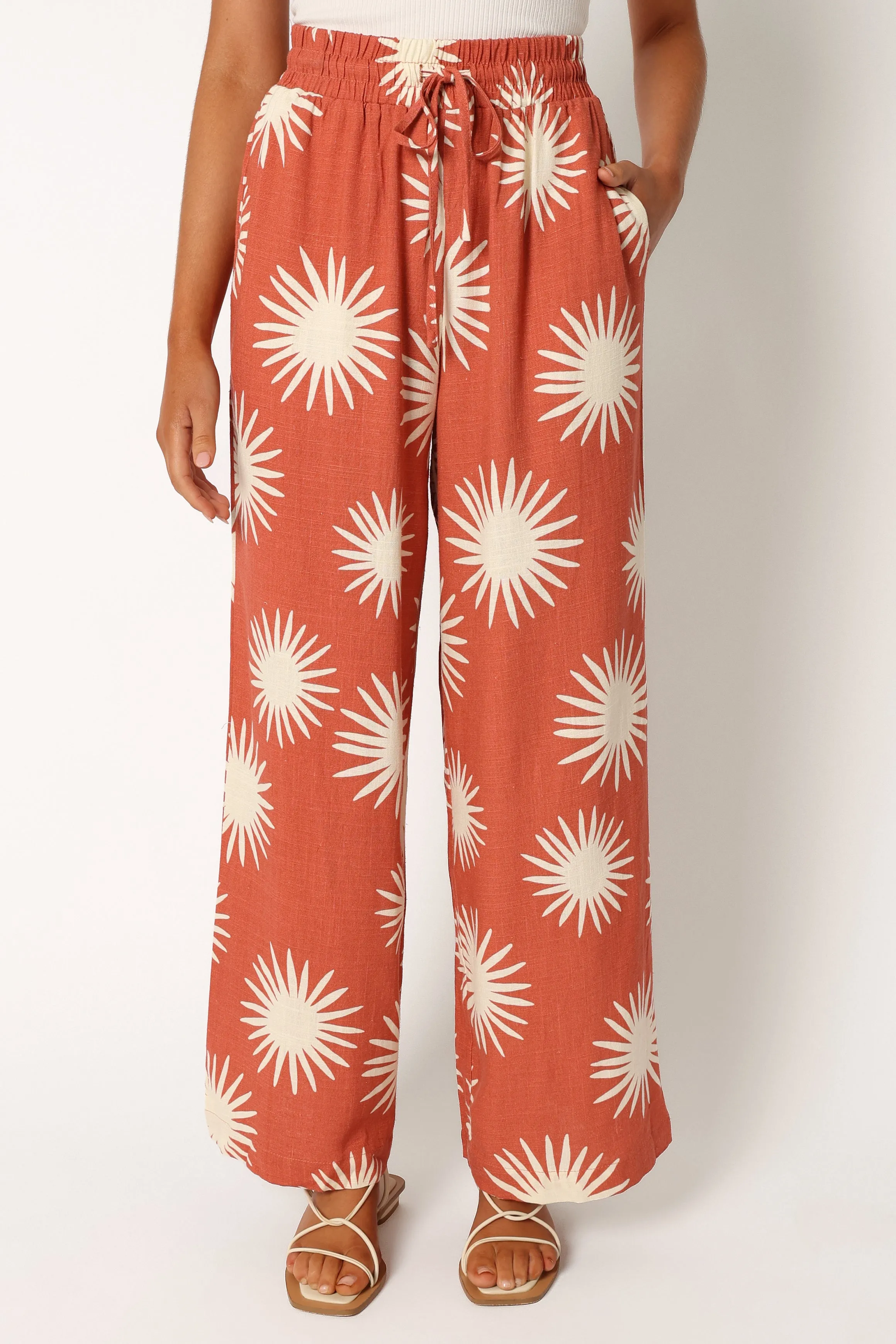 Ida Wide Leg Pant - Sun Print