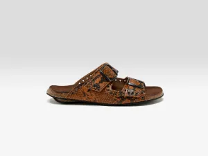Œillet Python Leather Sandals (251 / W / CAMEL)