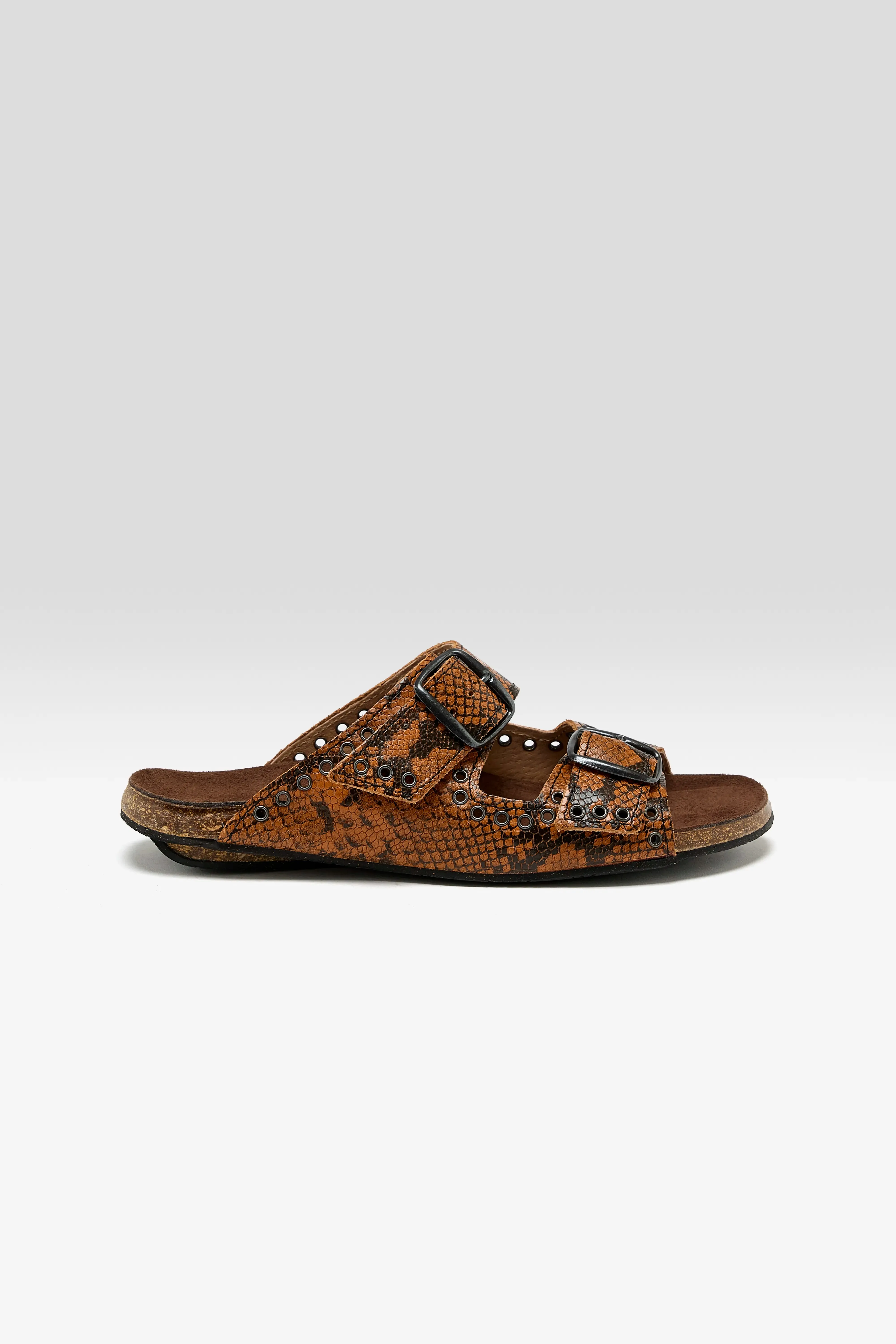 Œillet Python Leather Sandals (251 / W / CAMEL)