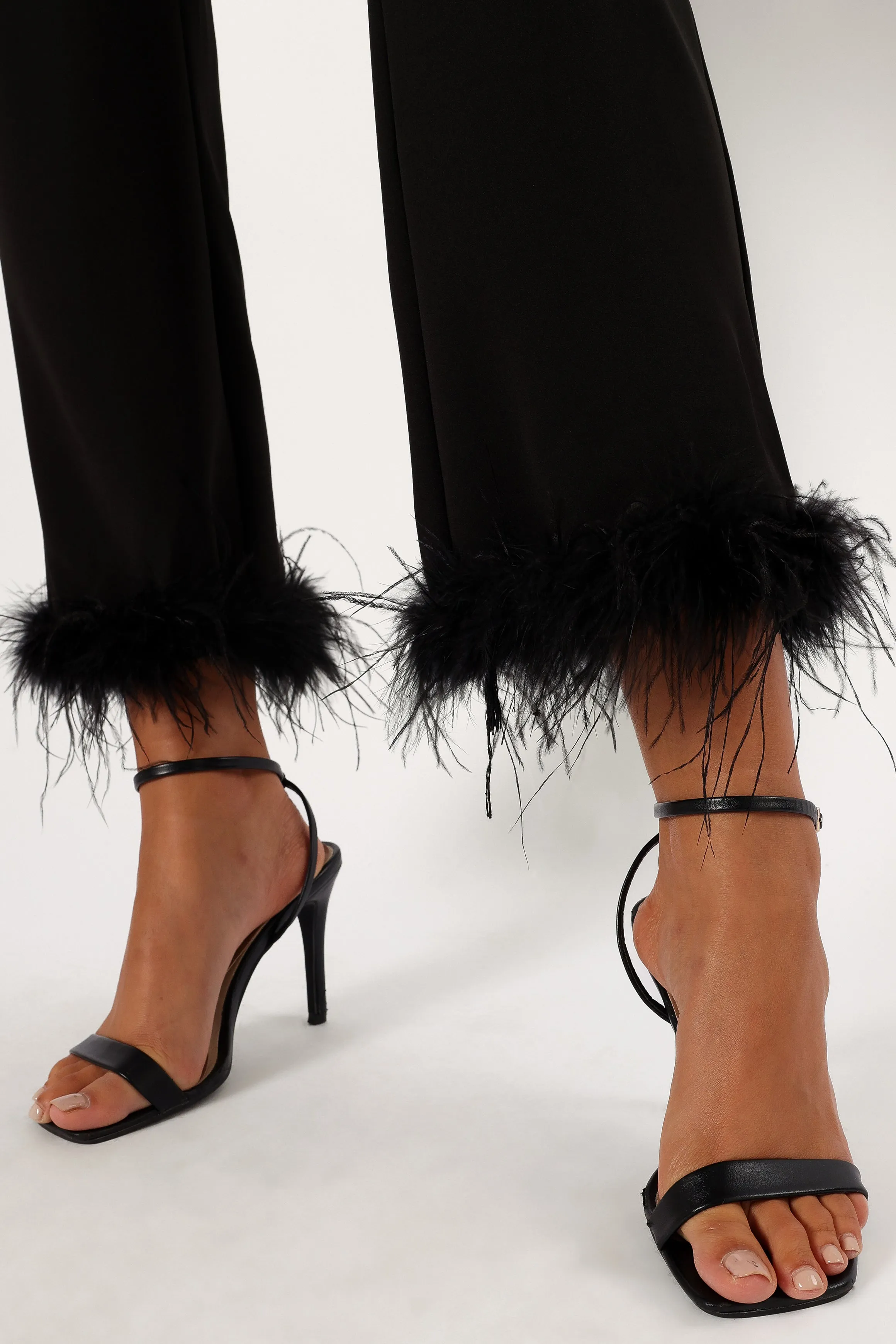 Jada Feather Cuff Pant - Black