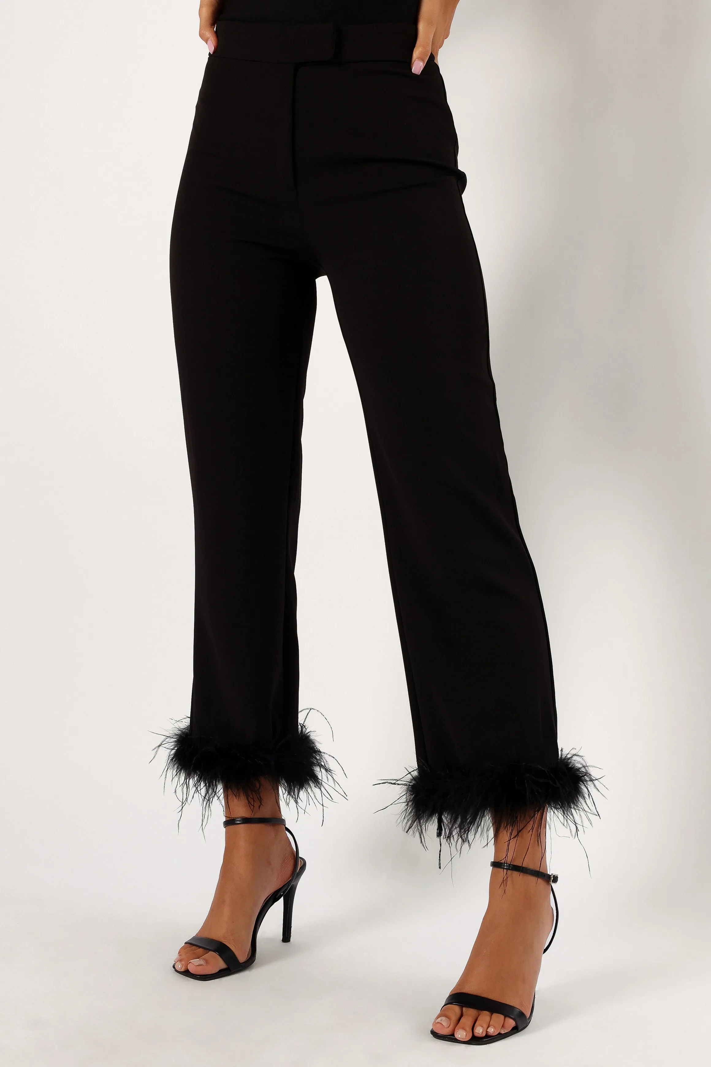 Jada Feather Cuff Pant - Black