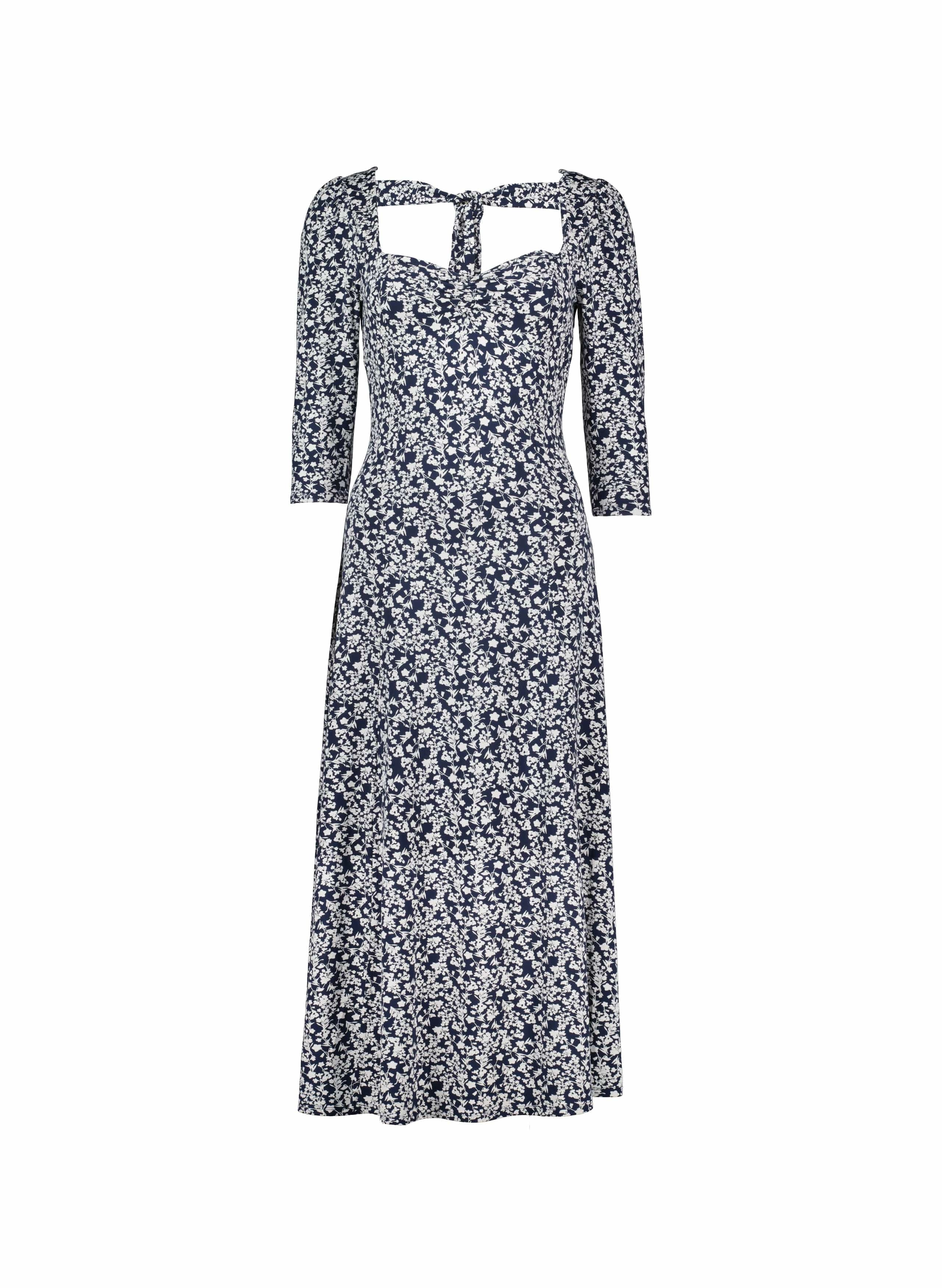 Jaylene Dress with LENZING™ ECOVERO™ | Indigo Foliage