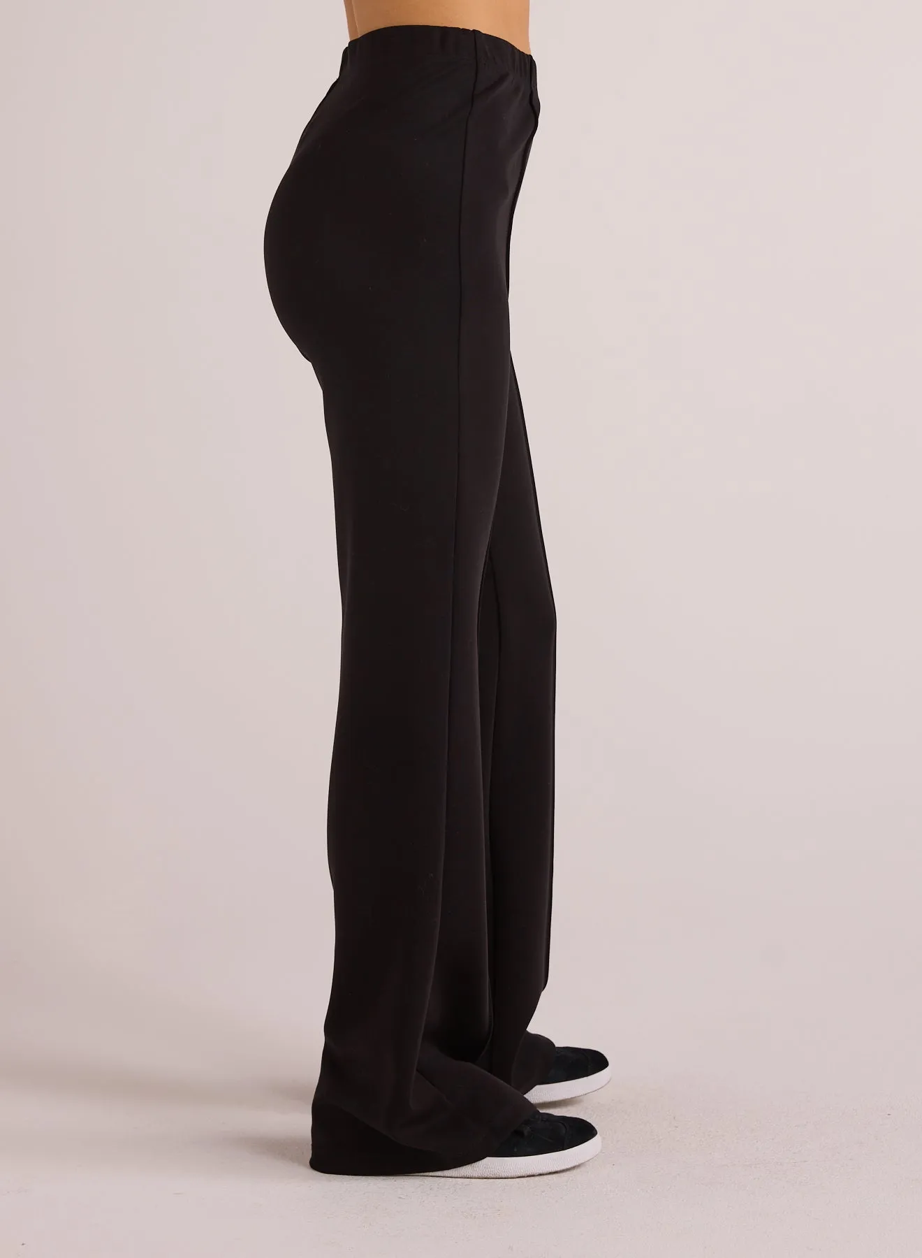 Jordyn Pintuck Ponte Pant - Black