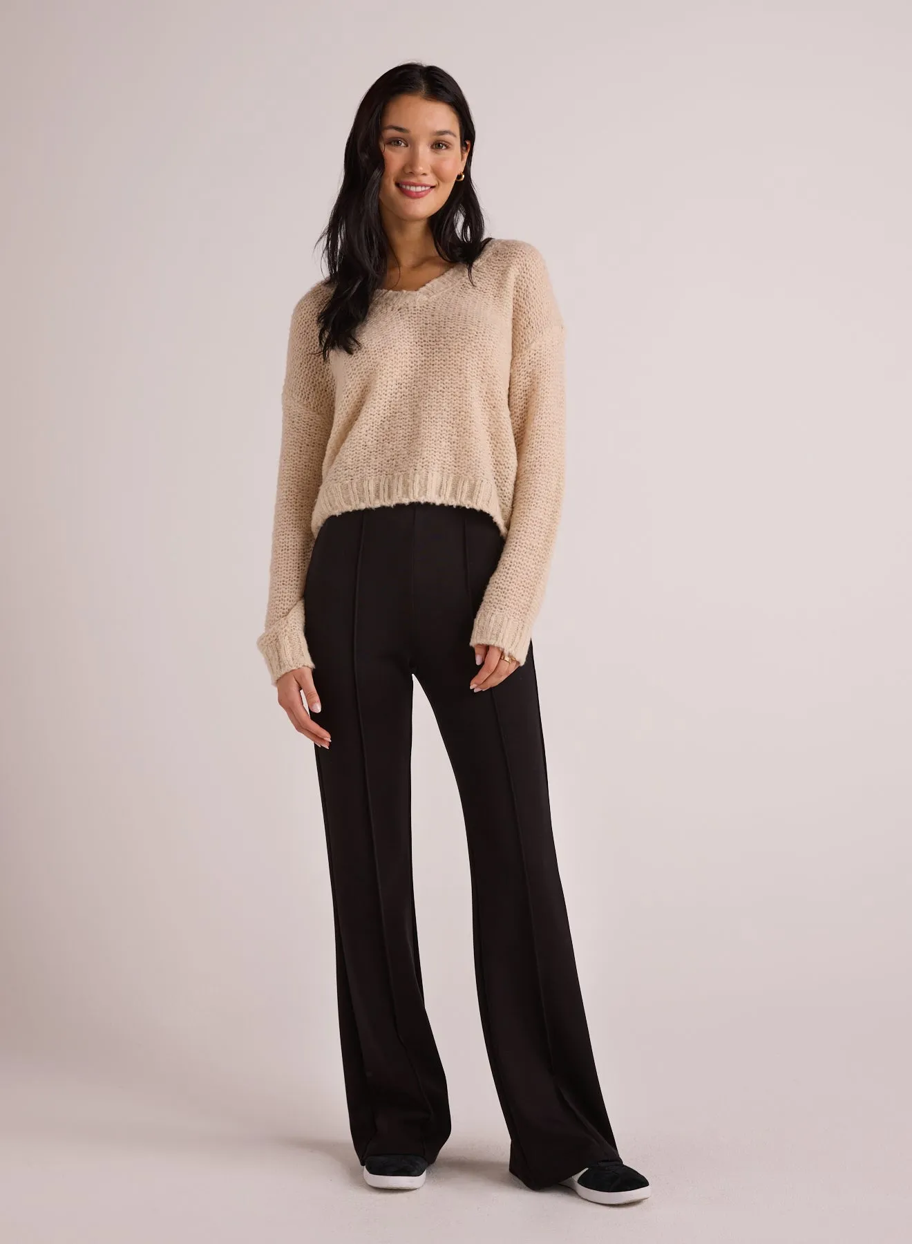 Jordyn Pintuck Ponte Pant - Black