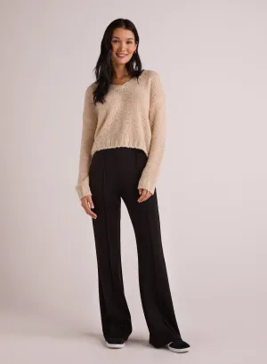 Jordyn Pintuck Ponte Pant - Black