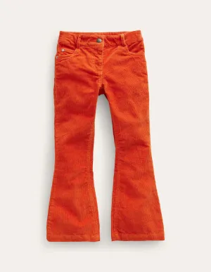 Kick Flare Jean-Maple Orange Cord