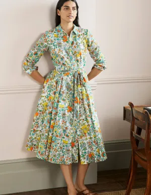 Kitty Midi Shirt Dress-Ivory, Lemon Fizz