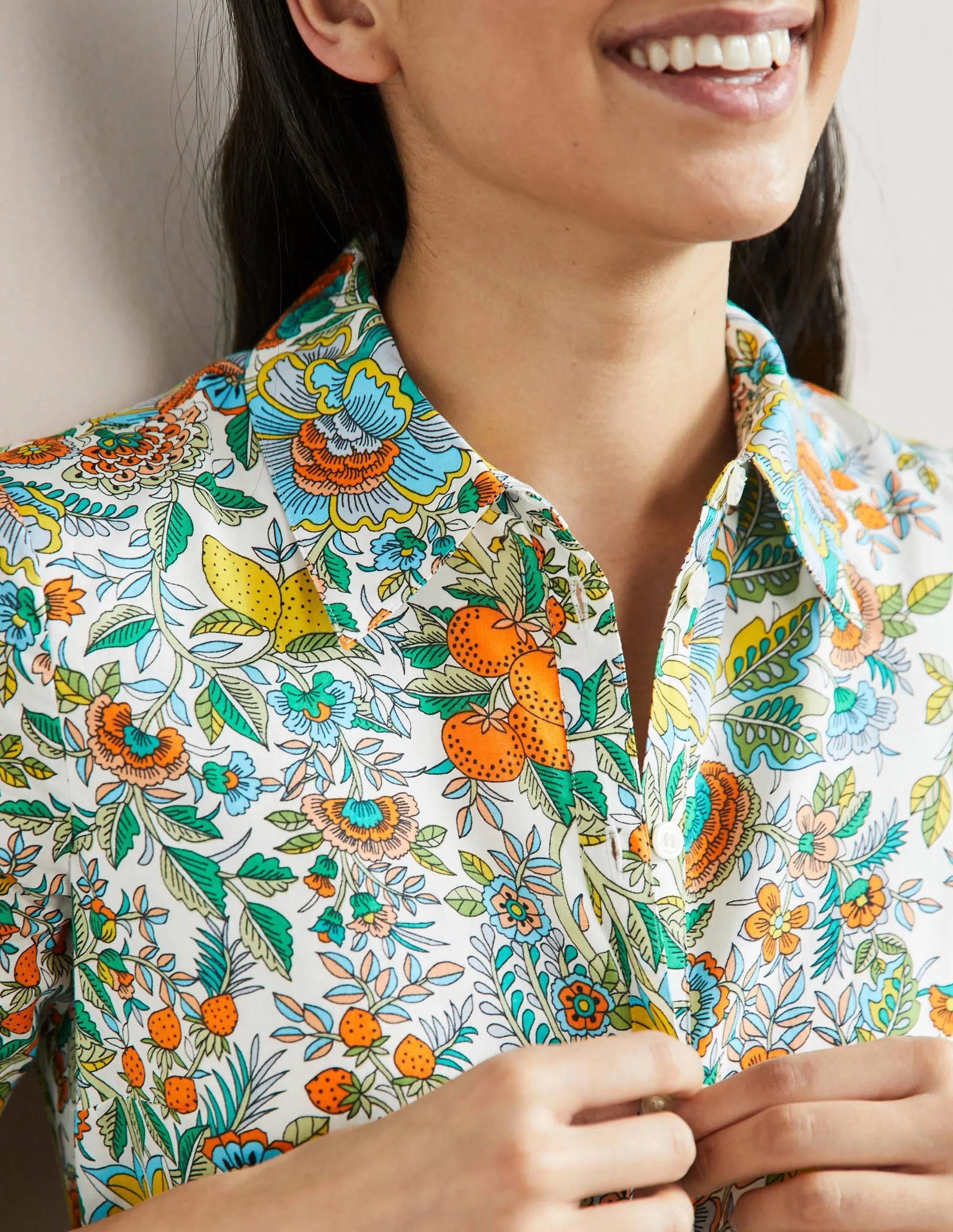 Kitty Midi Shirt Dress-Ivory, Lemon Fizz