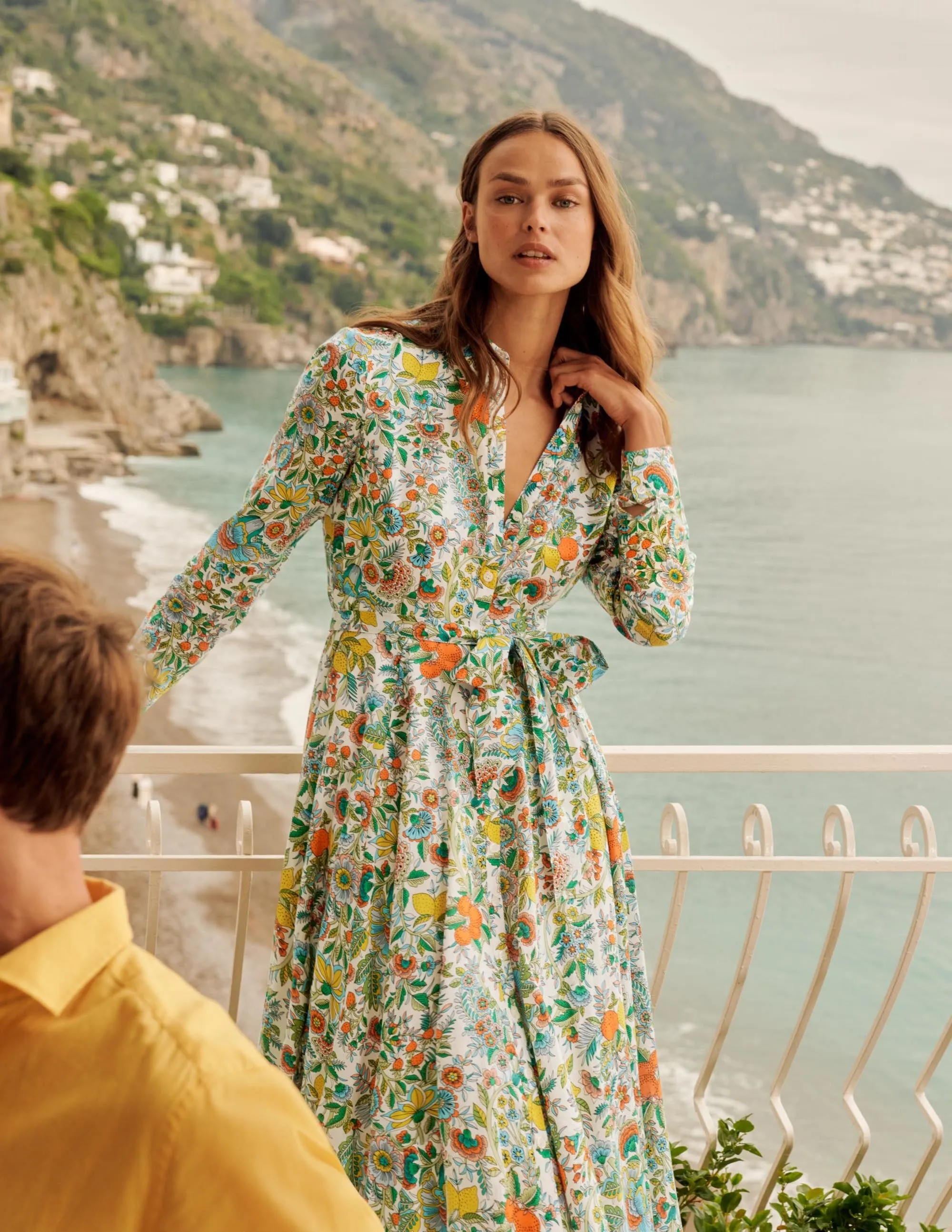 Kitty Midi Shirt Dress-Ivory, Lemon Fizz