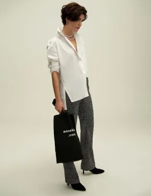 Knit Jacquard Fly Front Flare Leg Pant- Sale