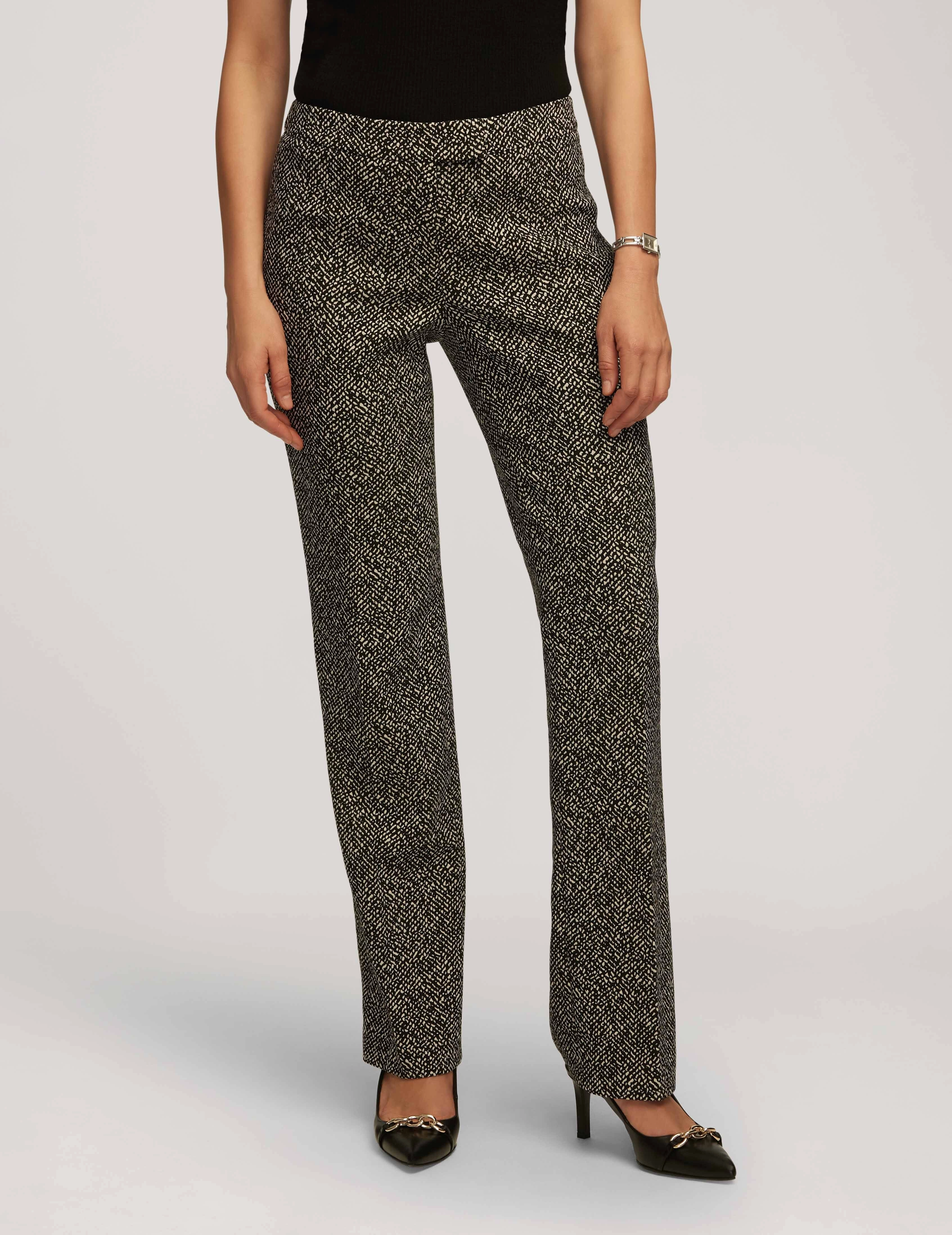 Knit Jacquard Fly Front Flare Leg Pant- Sale