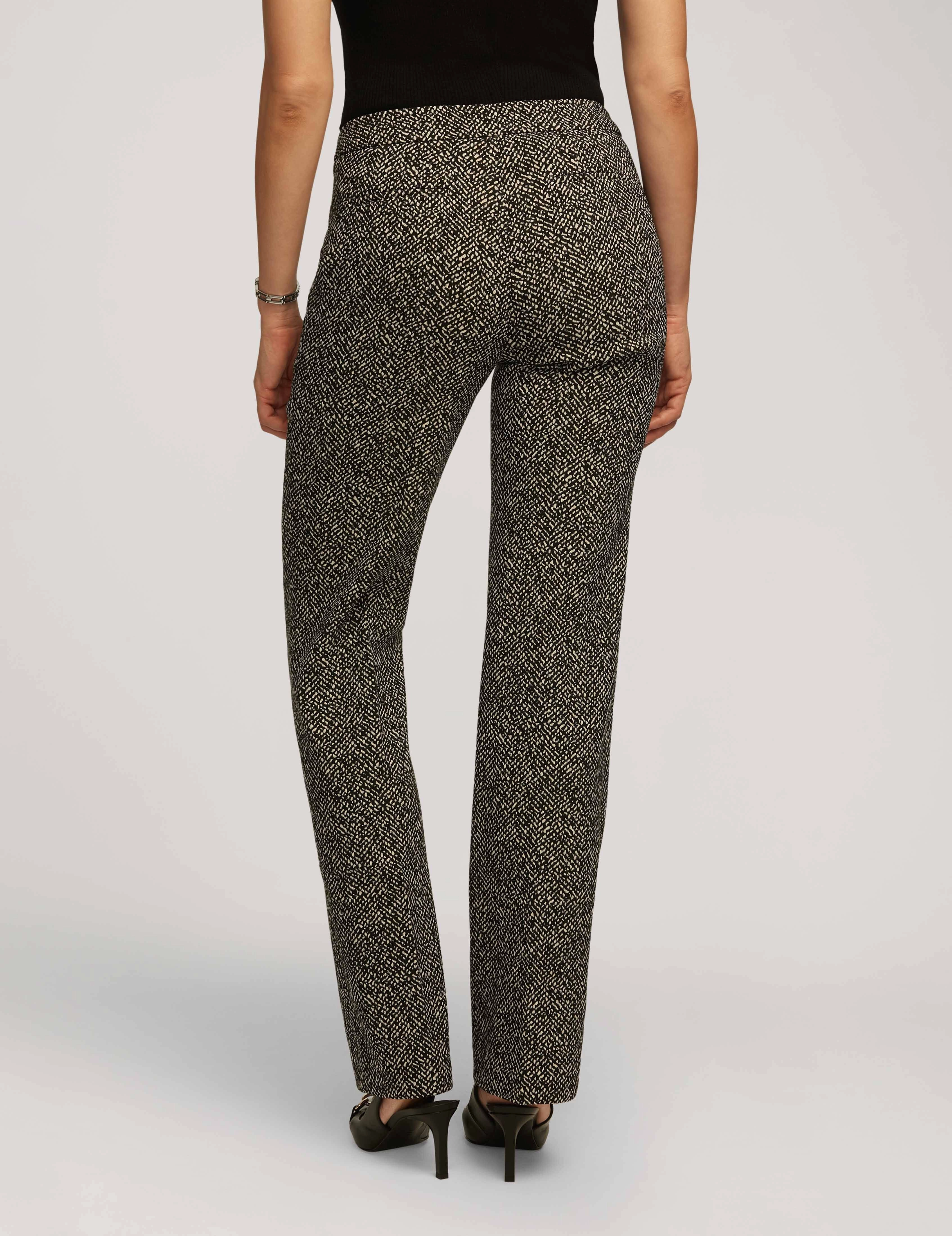 Knit Jacquard Fly Front Flare Leg Pant- Sale