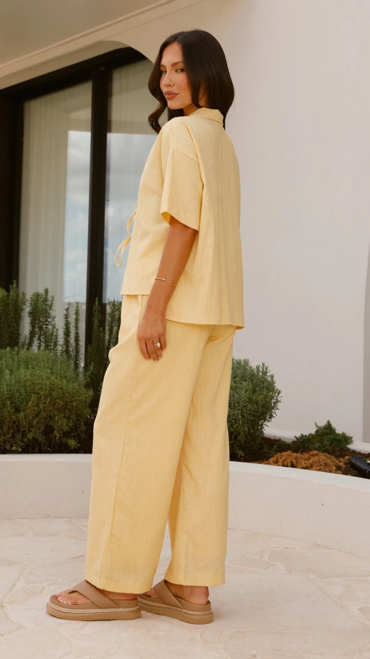 Lexi Linen Pants - Baby Yellow