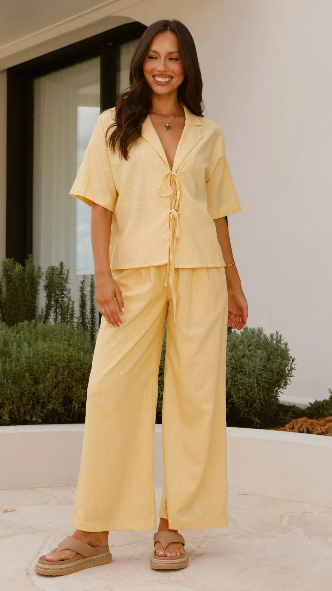 Lexi Linen Pants - Baby Yellow
