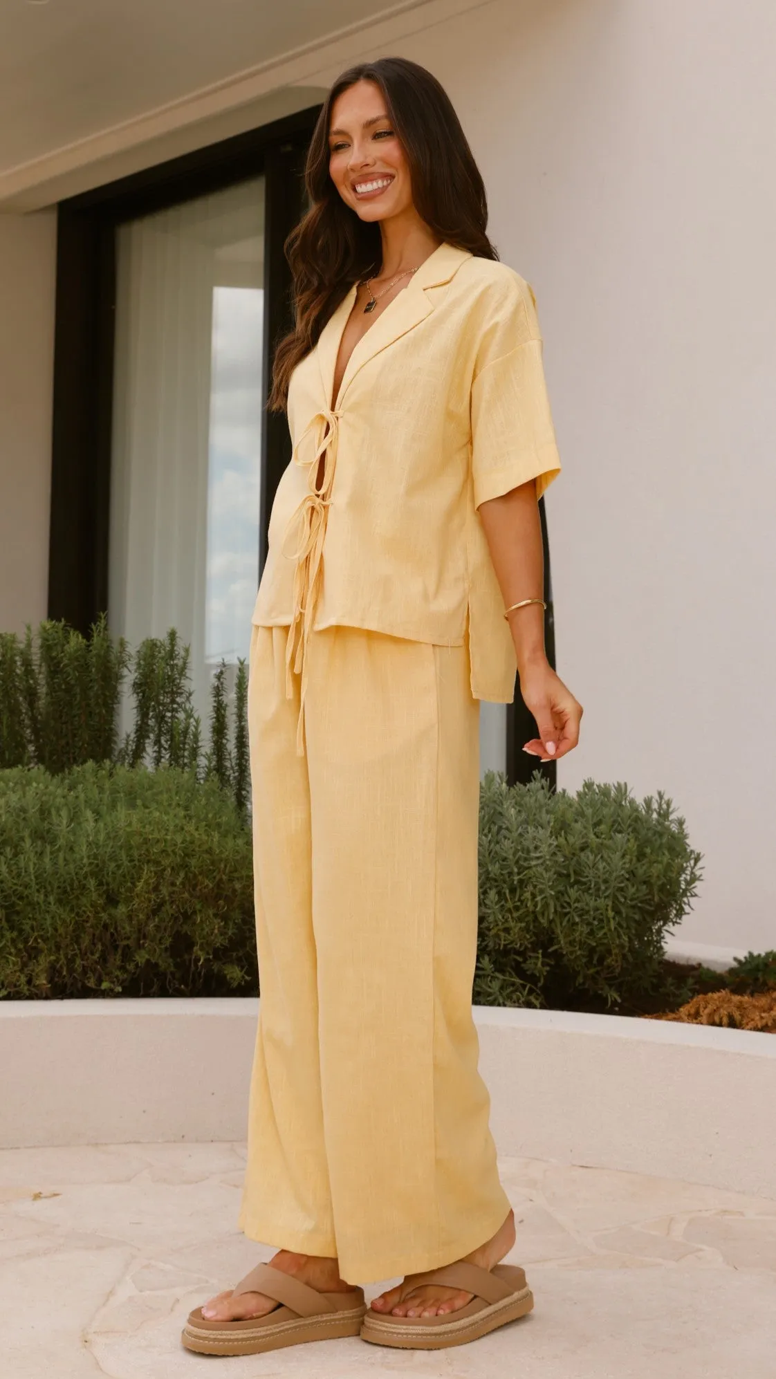Lexi Linen Pants - Baby Yellow