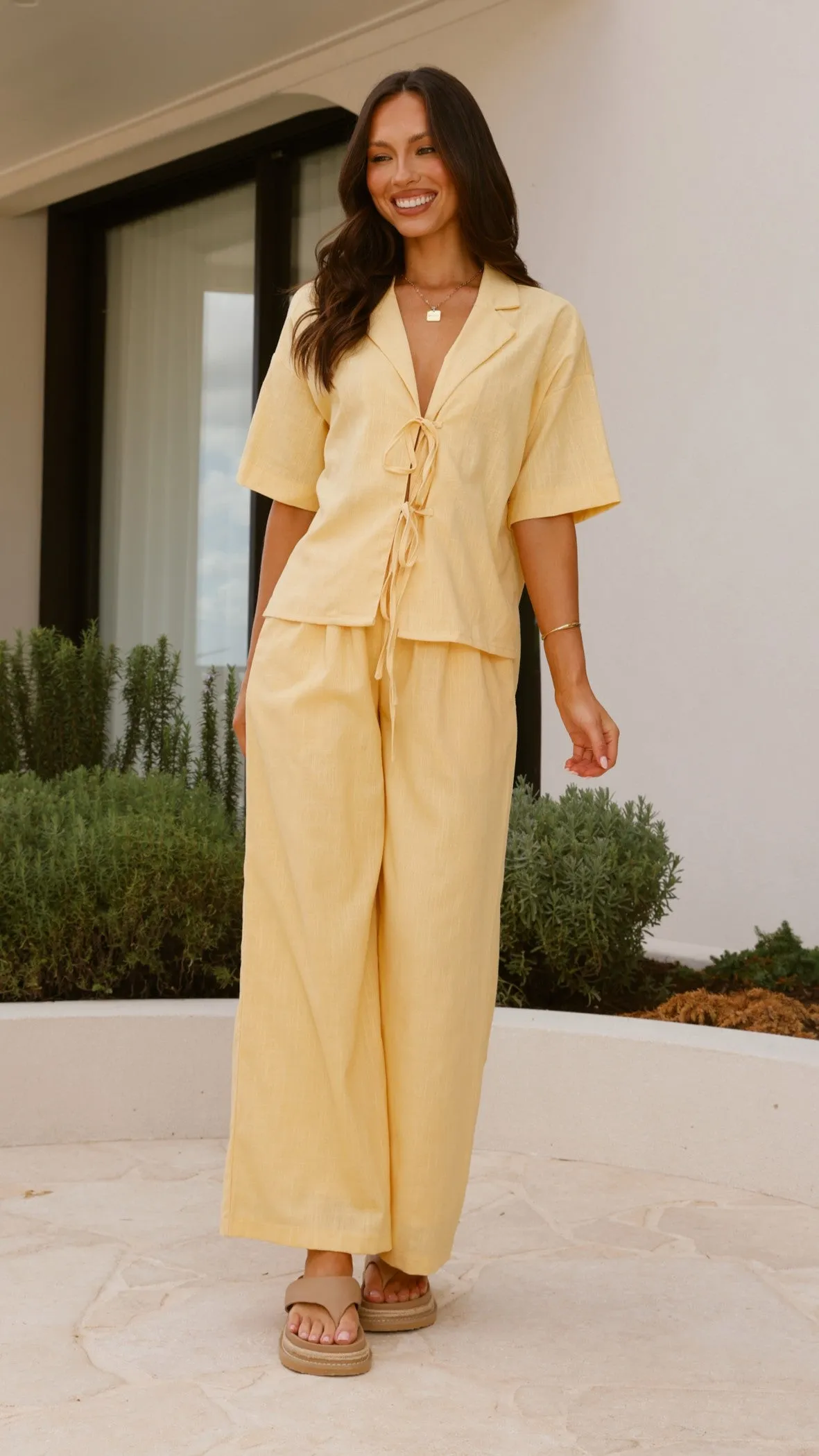 Lexi Linen Pants - Baby Yellow