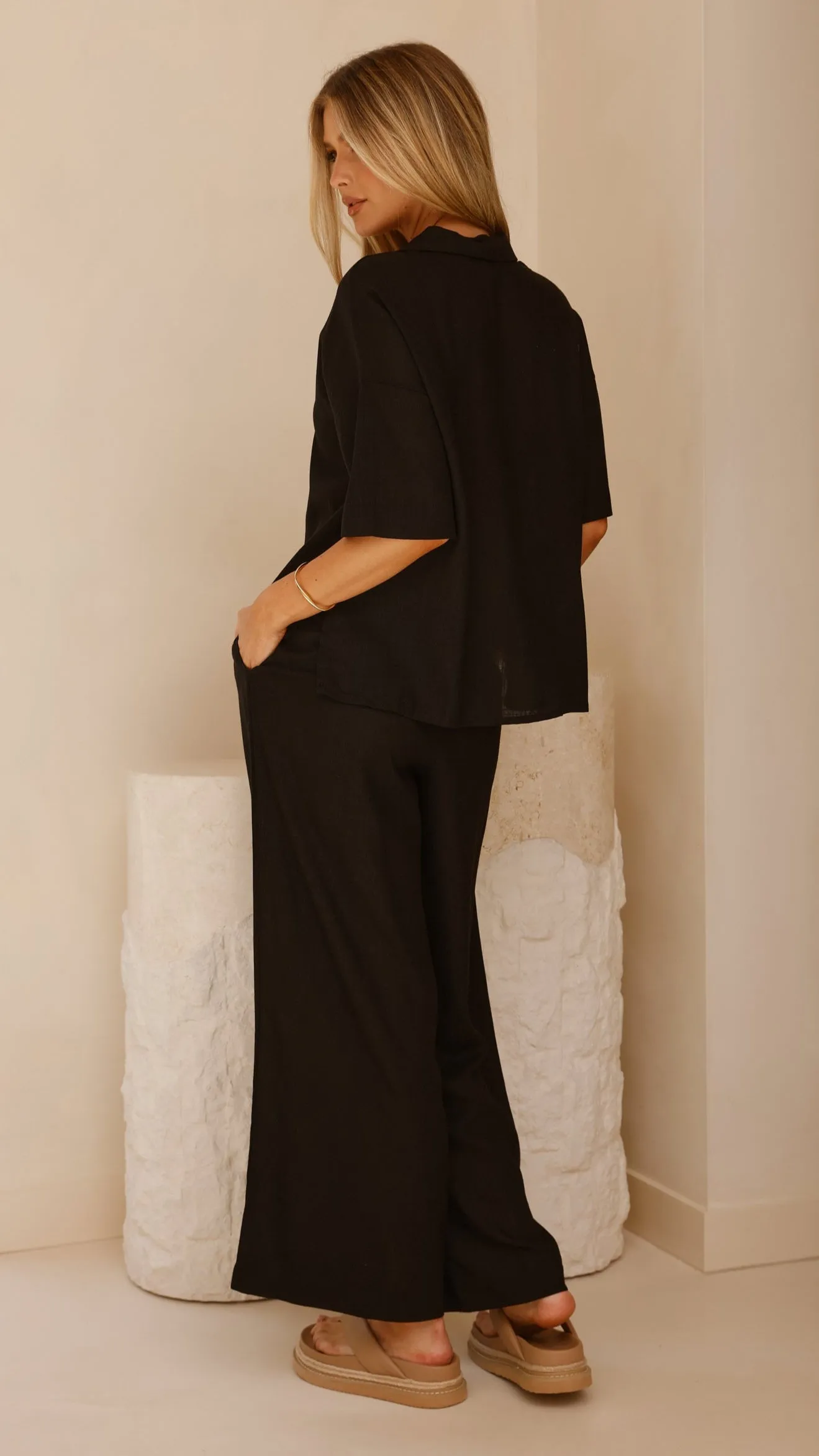 Lexi Linen Pants - Black